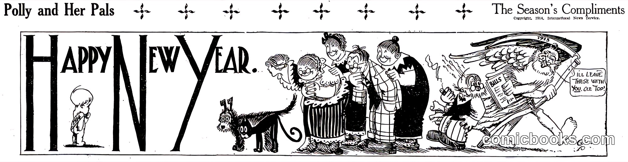 Polly and Her Pals — New Year's Greeting Strip