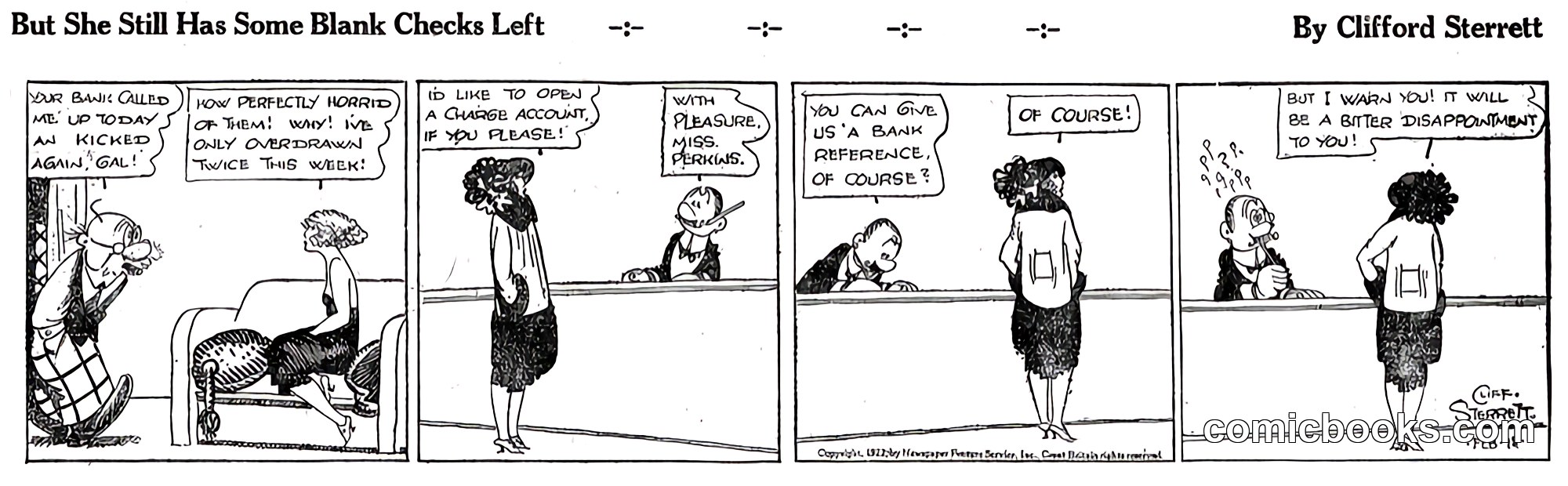 Polly and Her Pals — "But She Still Has Some Blank Checks Left"