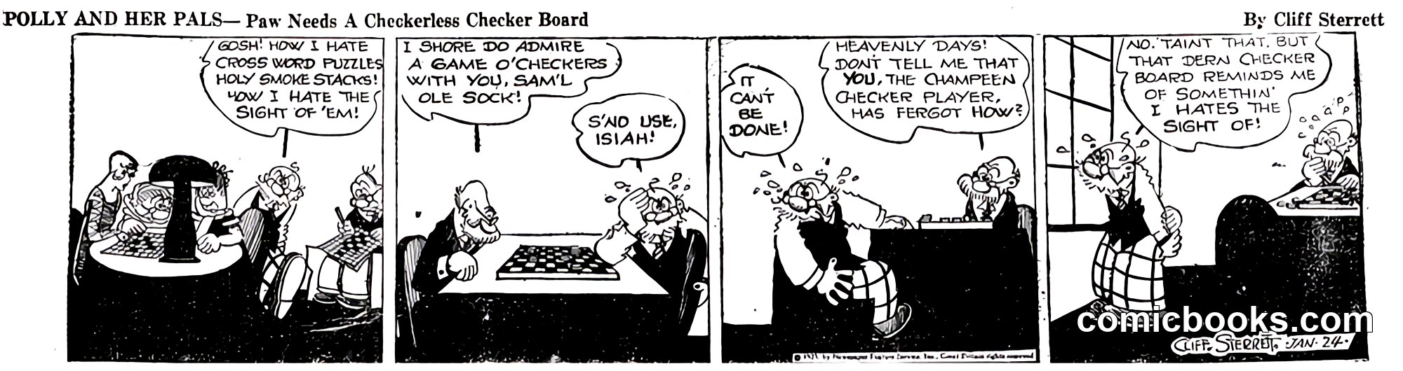 Polly and Her Pals — "Paw Needs a Checkerless Checker Board"
