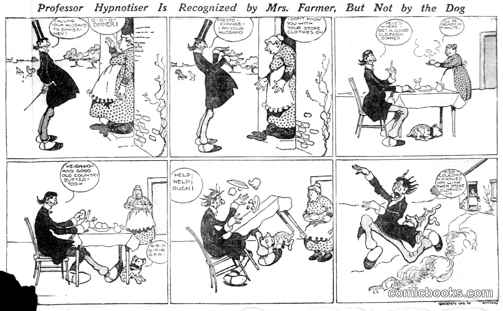 Professor Hypnotiser Is Recognized by Mrs. Farmer, But Not by the Dog