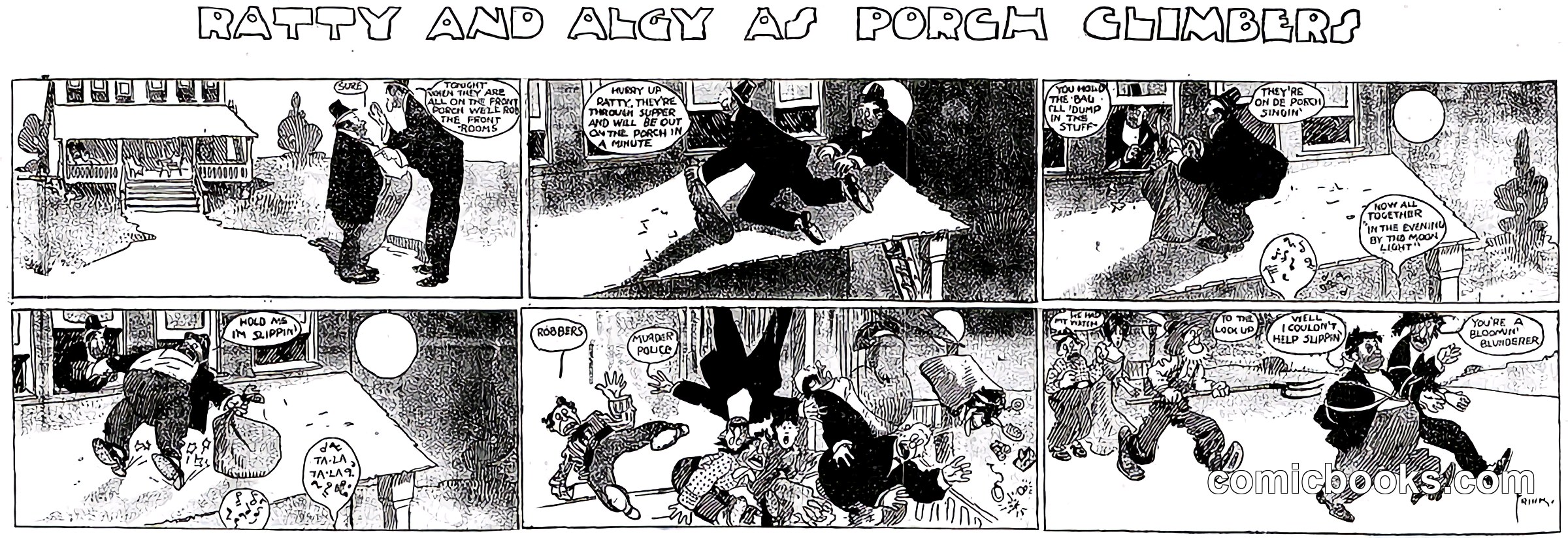 Ratty and Algy as Porch Climbers