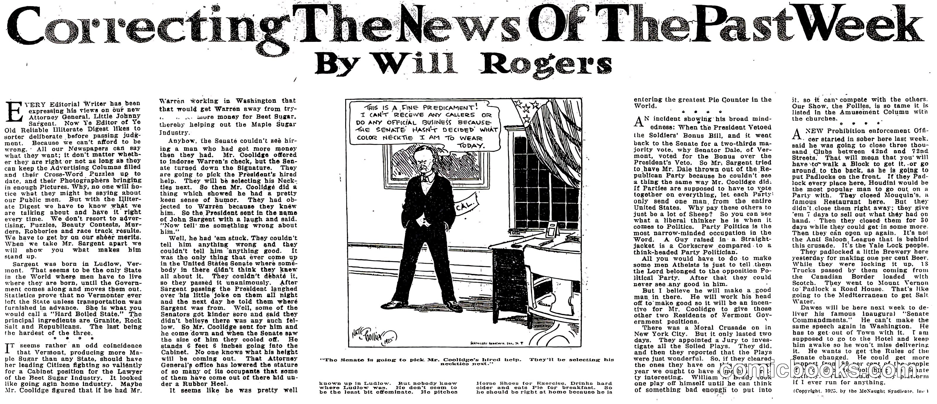 Correcting The News Of The Past Week