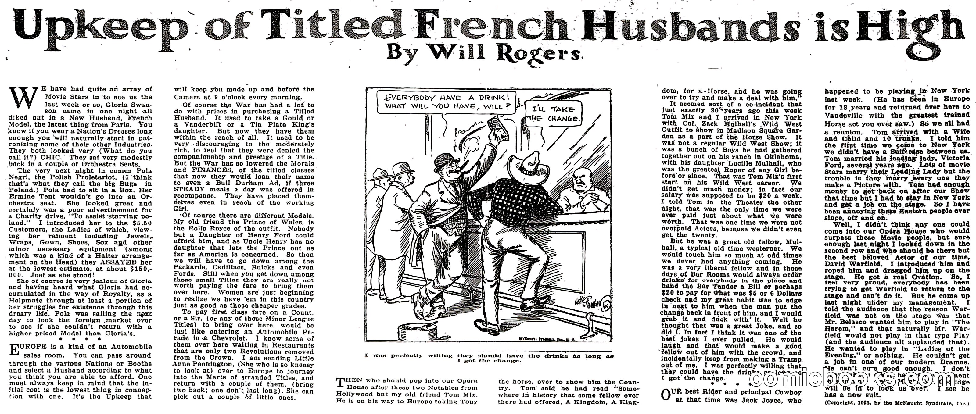 Upkeep of Titled French Husbands is High