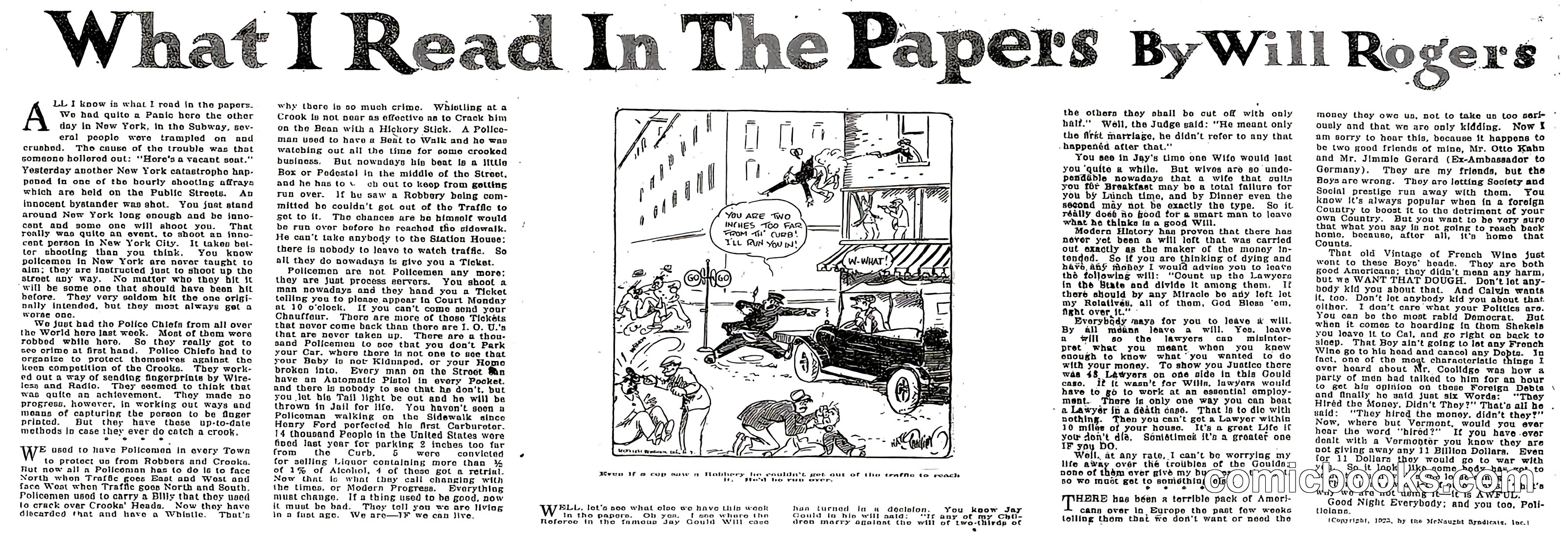 What I Read in the Papers by Will Rogers