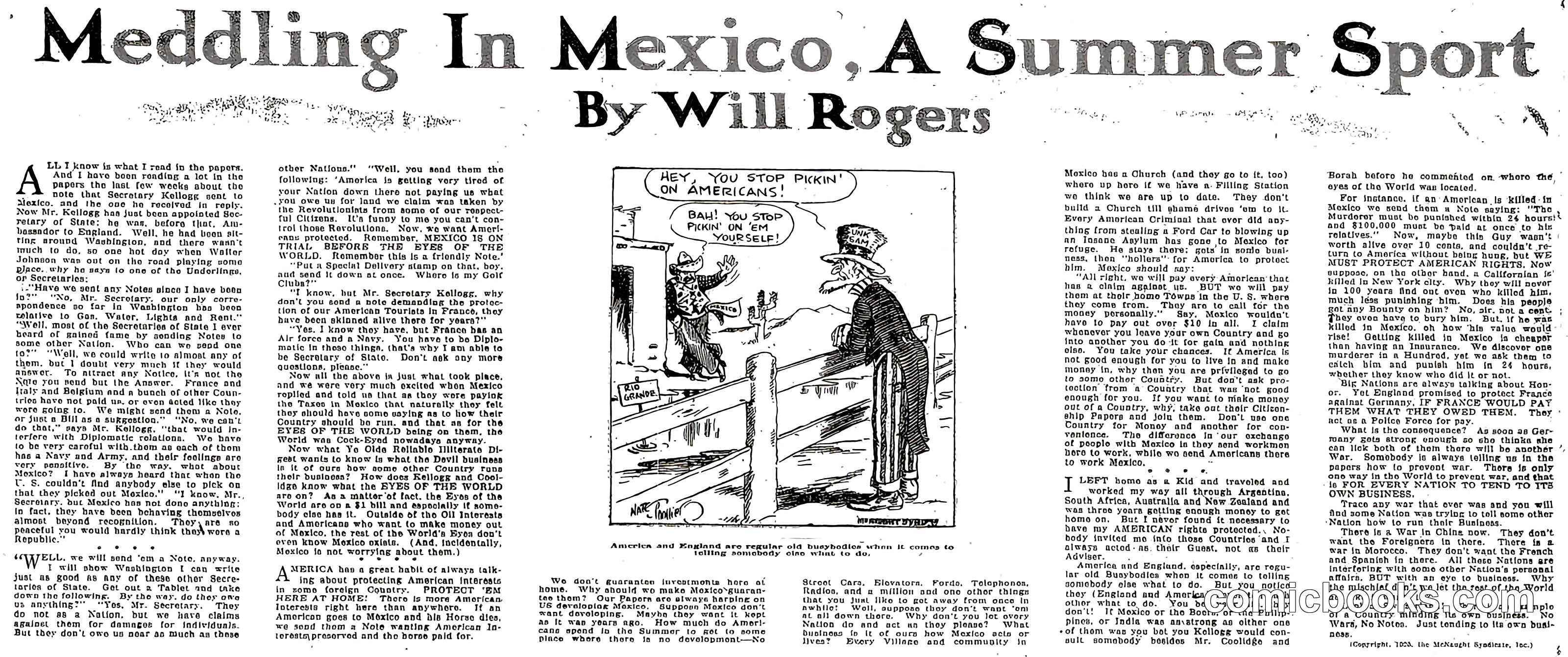 Meddling in Mexico, A Summer Sport