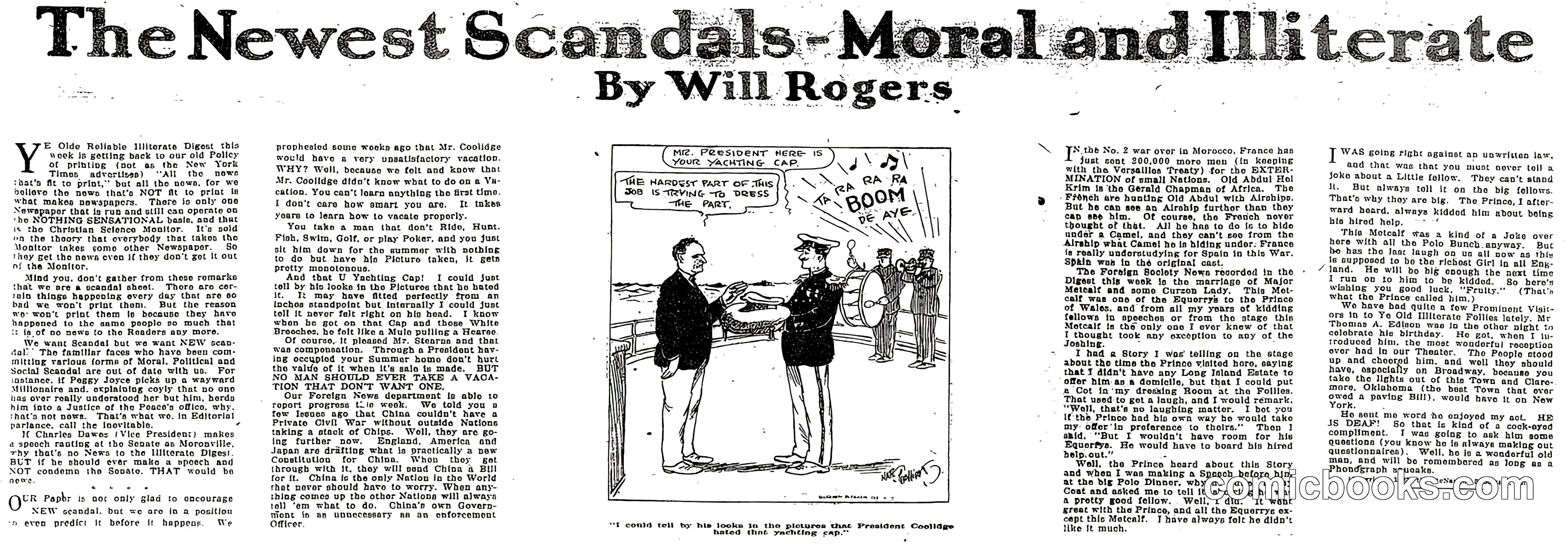 The Newest Scandals—Moral and Illiterate