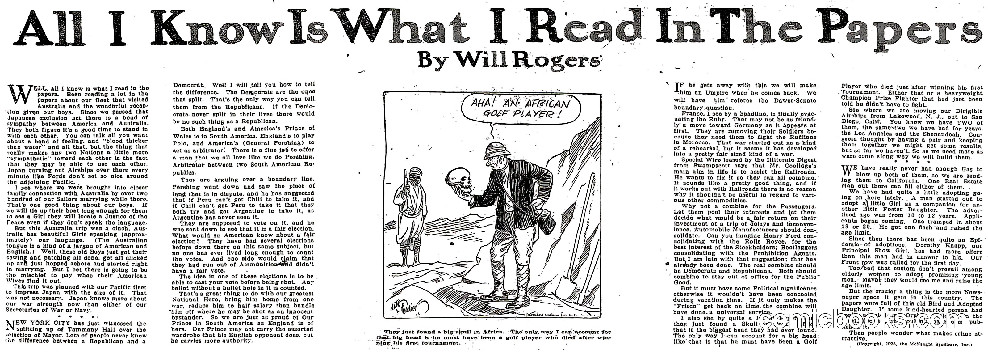 All I Know Is What I Read In The Papers