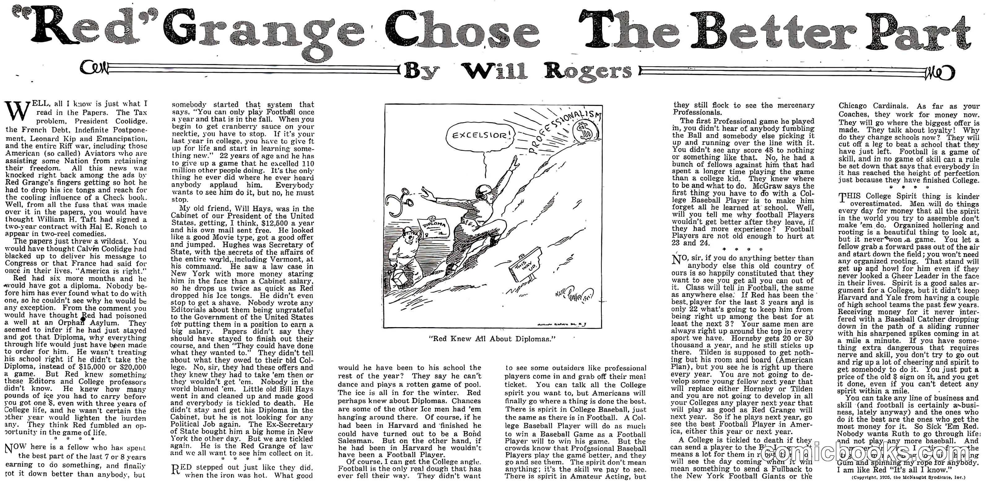 Red Grange Chose The Better Part