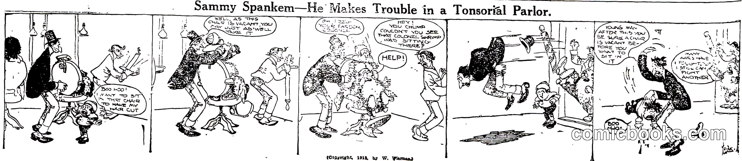 Sammy Spankem—He Makes Trouble in a Tonsorial Parlor