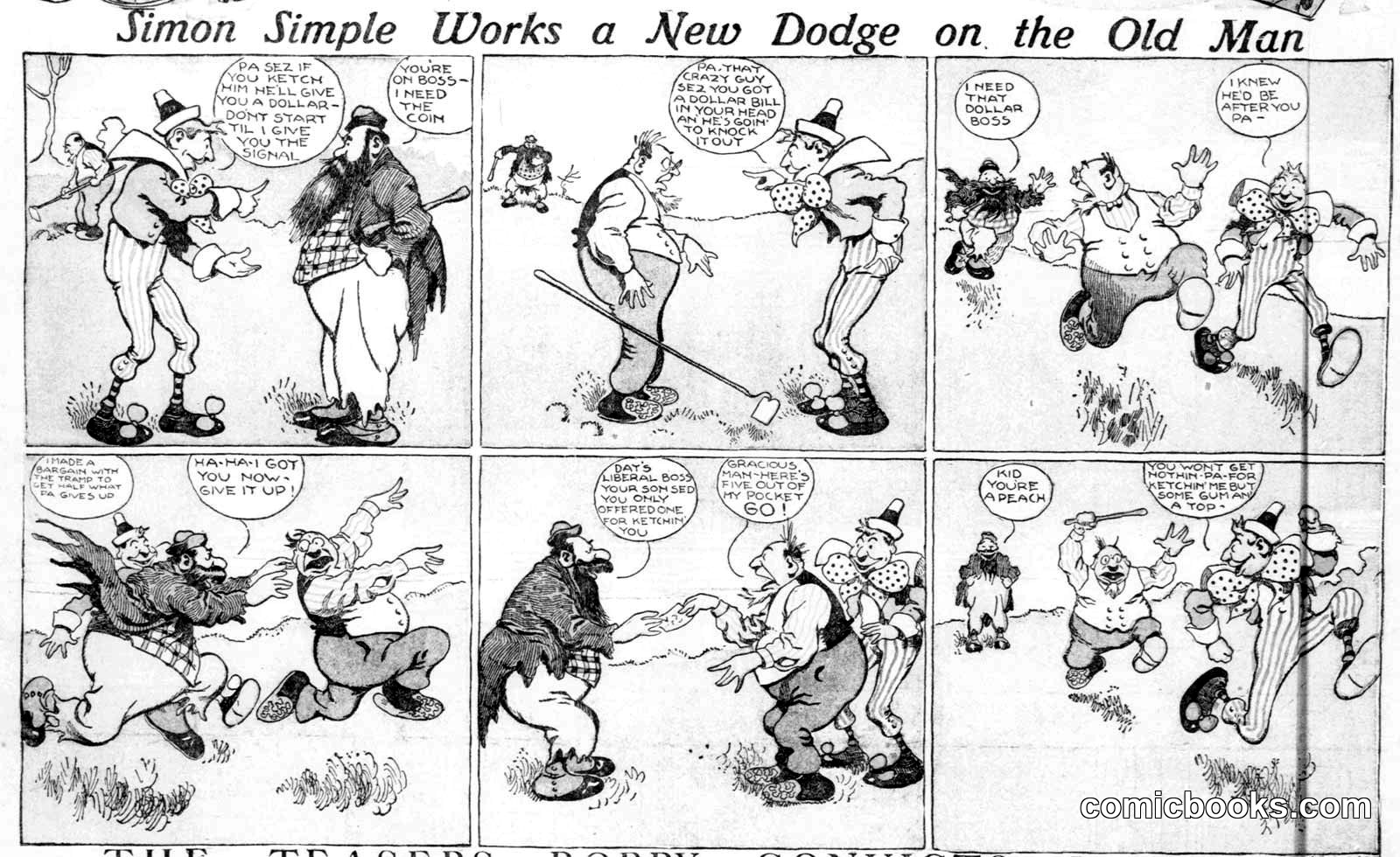 Simon Simple Works a New Dodge on the Old Man