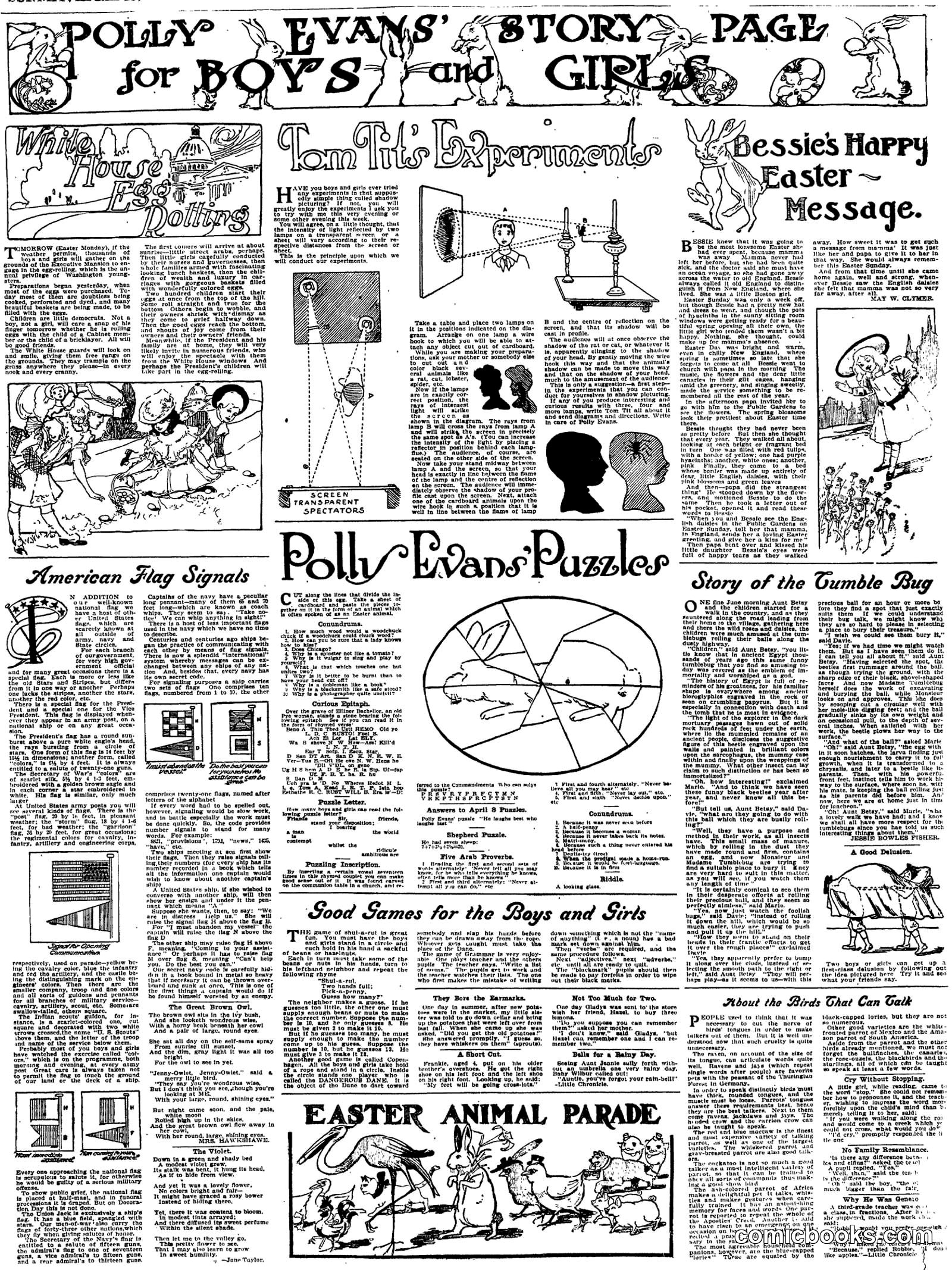 Polly Evans' Story Page for Boys and Girls