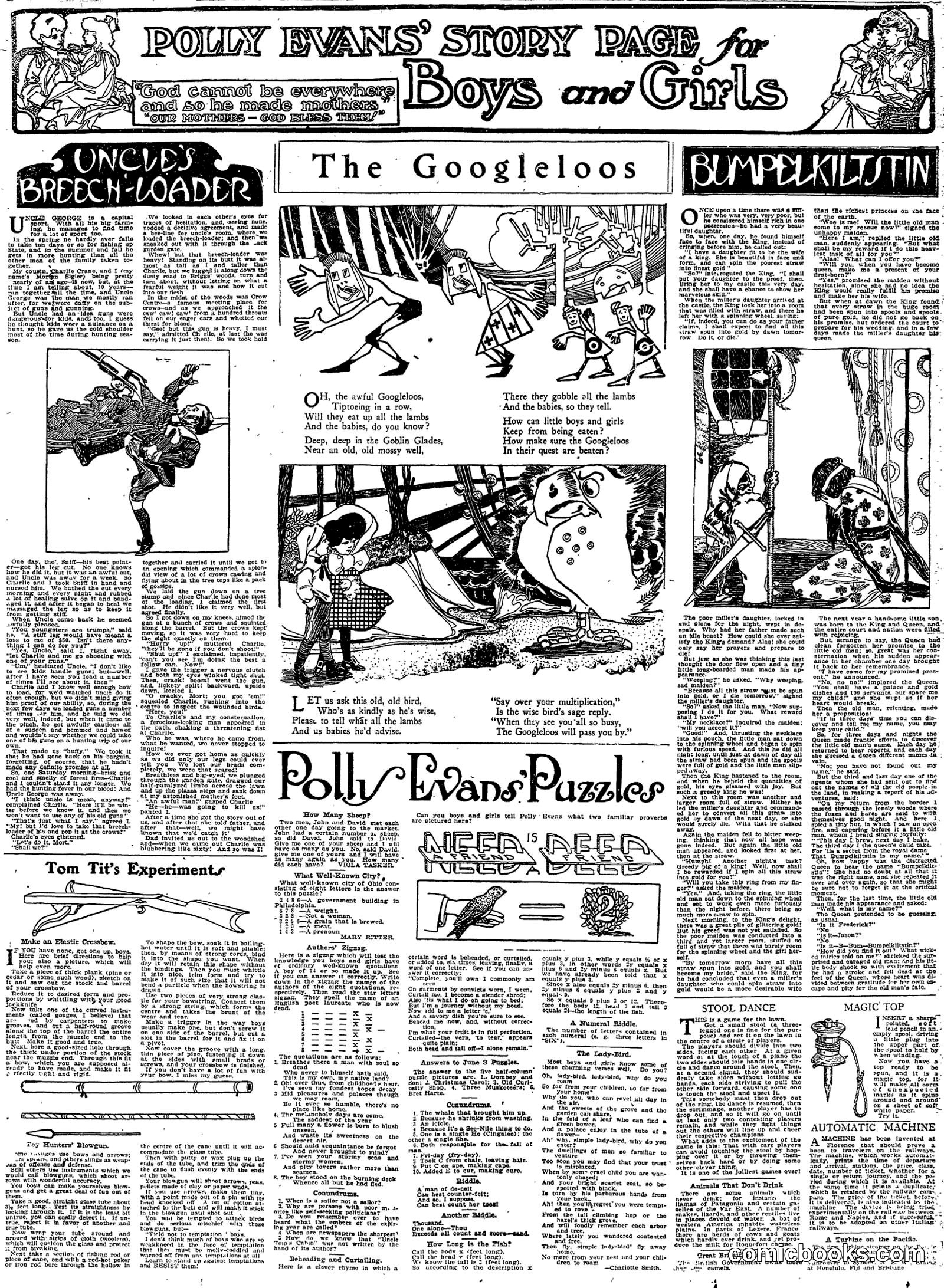 Polly Evans' Story Page for Boys and Girls