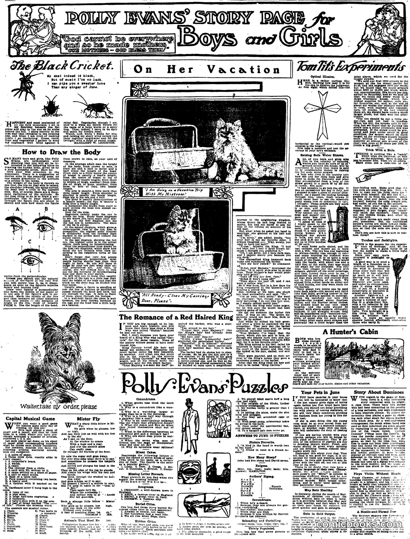 Polly Evans' Story Page for Boys and Girls