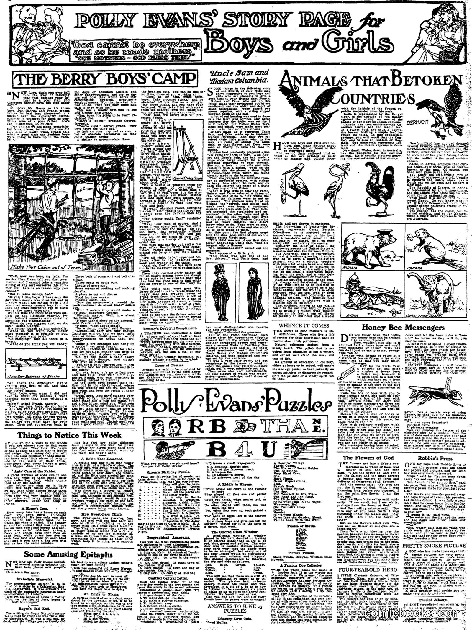 Polly Evans' Story Page for Boys and Girls