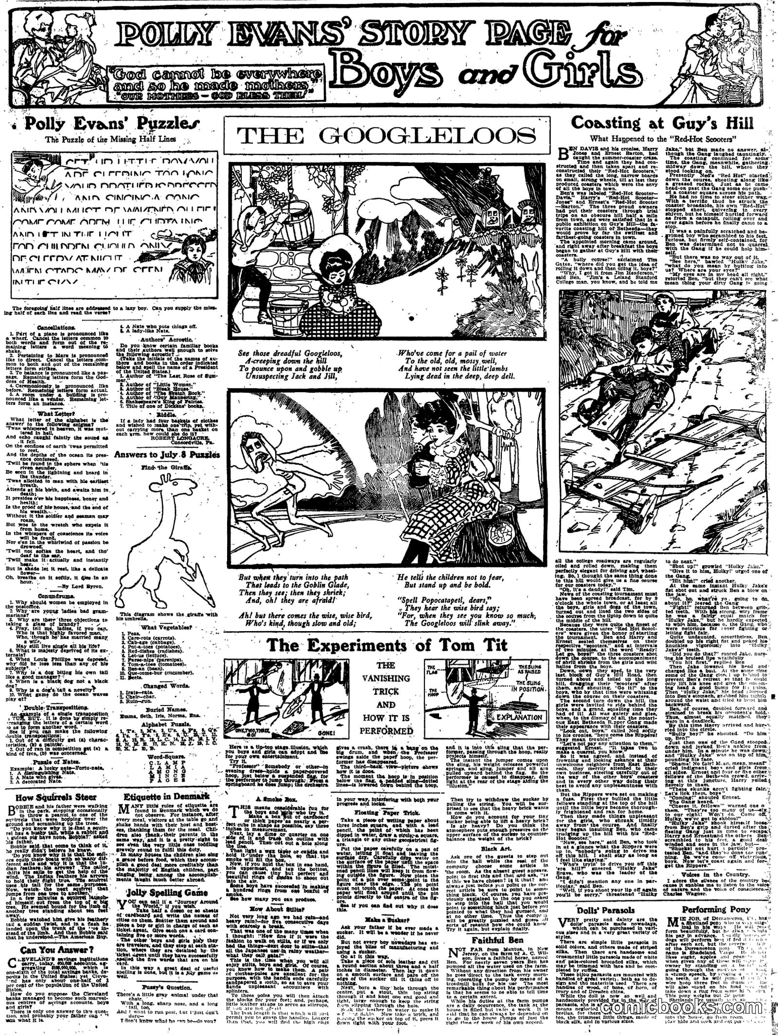 Polly Evans' Story Page for Boys and Girls
