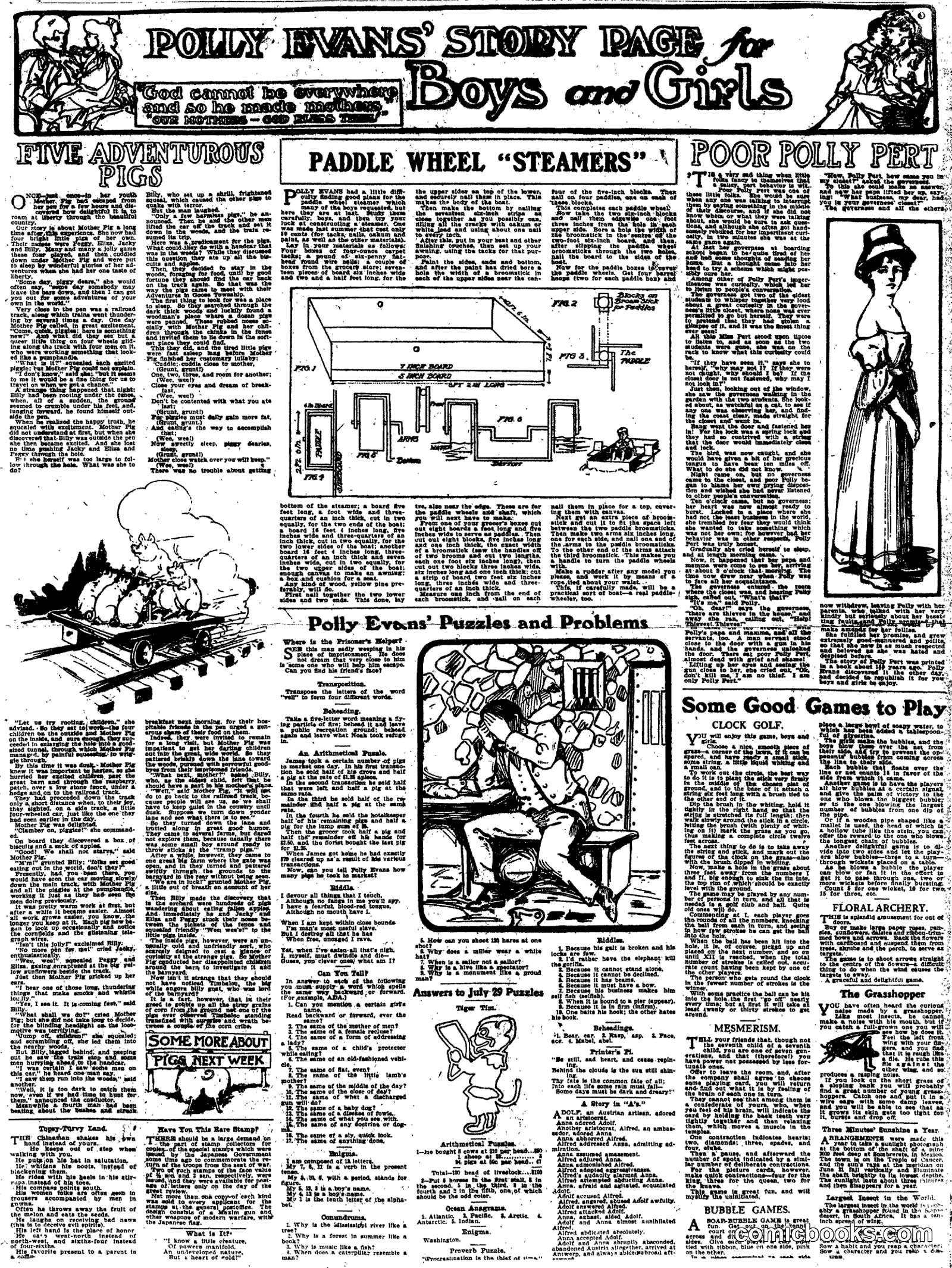 Polly Evans' Story Page for Boys and Girls