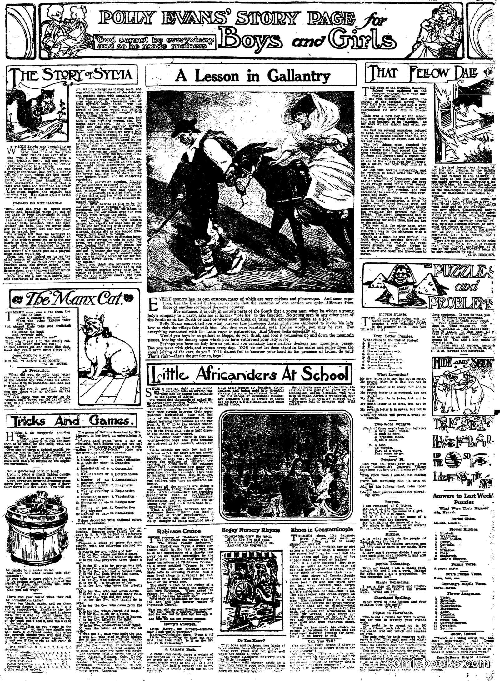 Polly Evans' Story Page for Boys and Girls