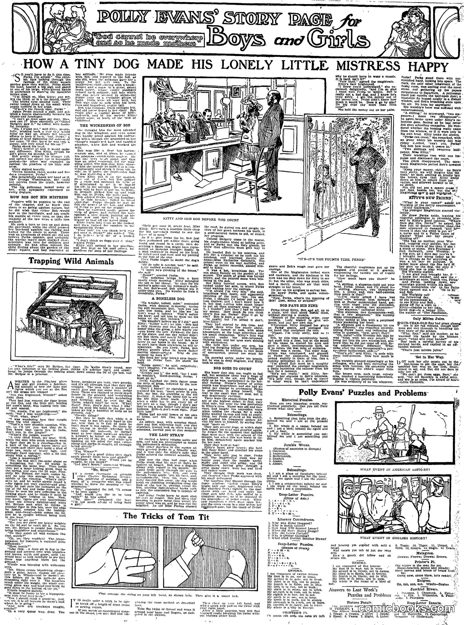 Polly Evans' Story Page for Boys and Girls