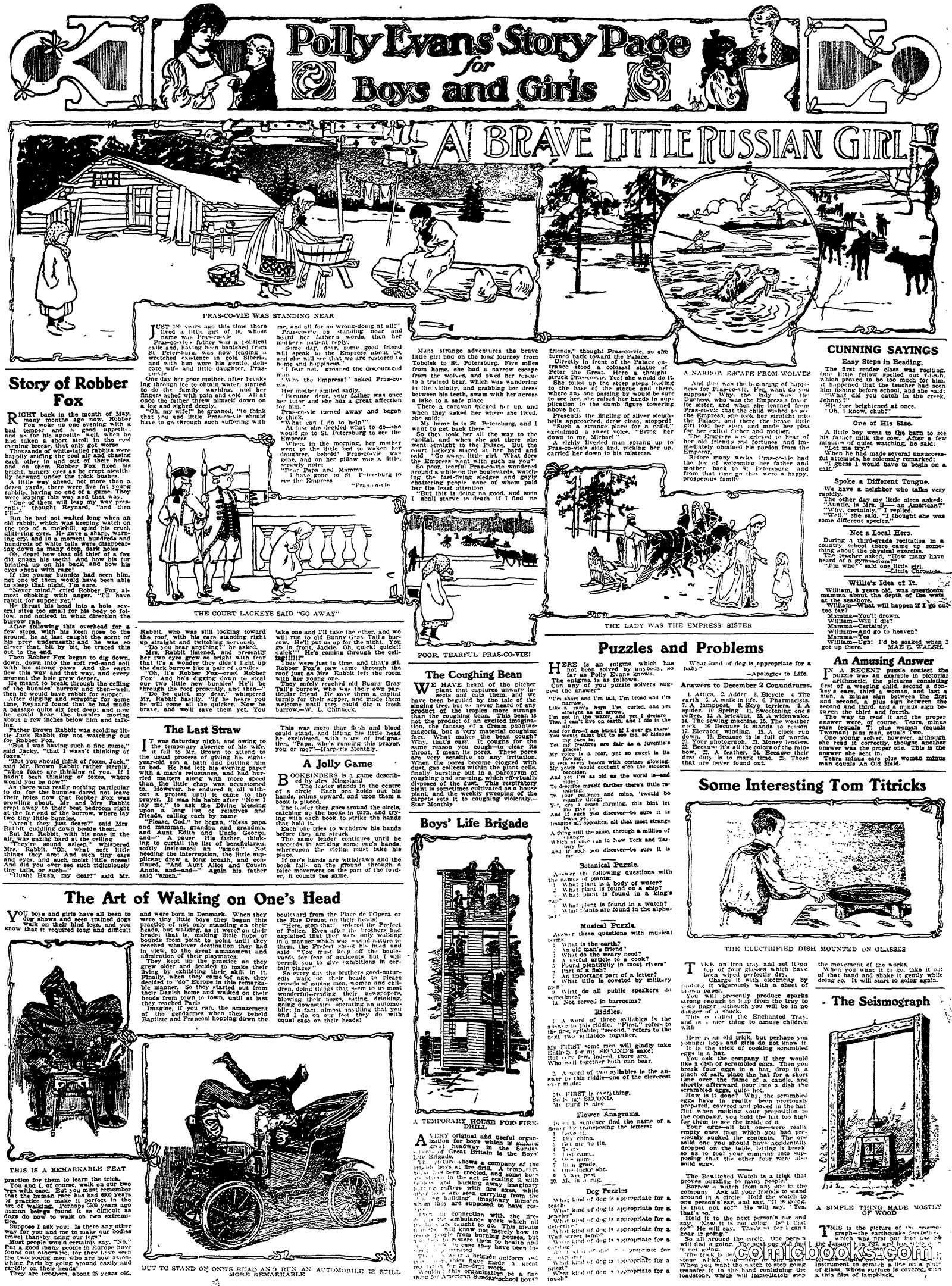 Polly Evans' Story Page for Boys and Girls