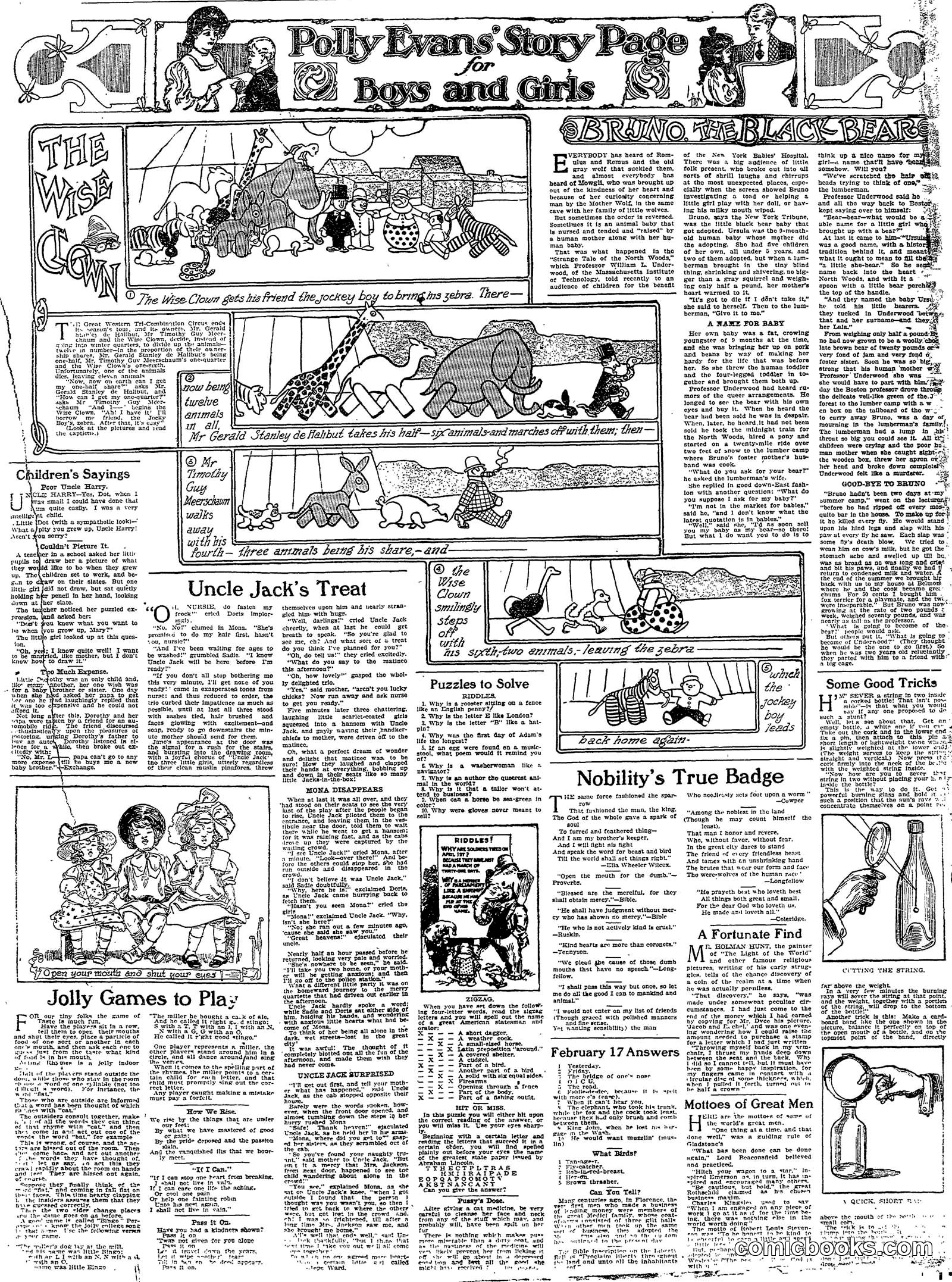 Polly Evans' Story Page for Boys and Girls