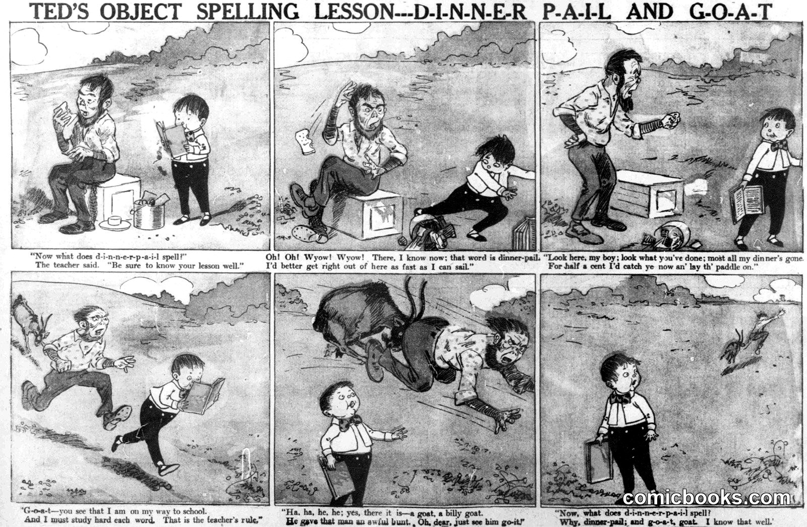 Ted's Object Spelling Lesson—Dinner Pail and Goat