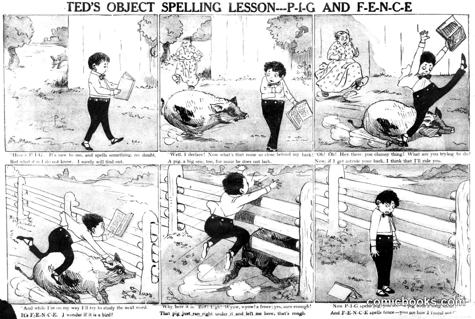 Ted's Object Spelling Lesson—P-I-G and F-E-N-C-E