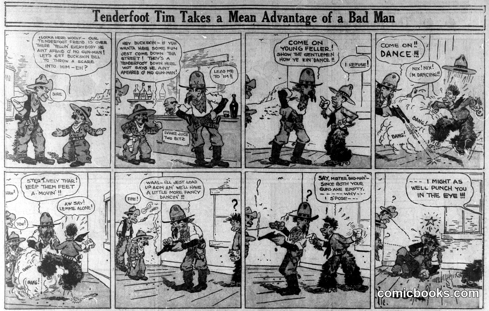 Tenderfoot Tim Takes a Mean Advantage of a Bad Man