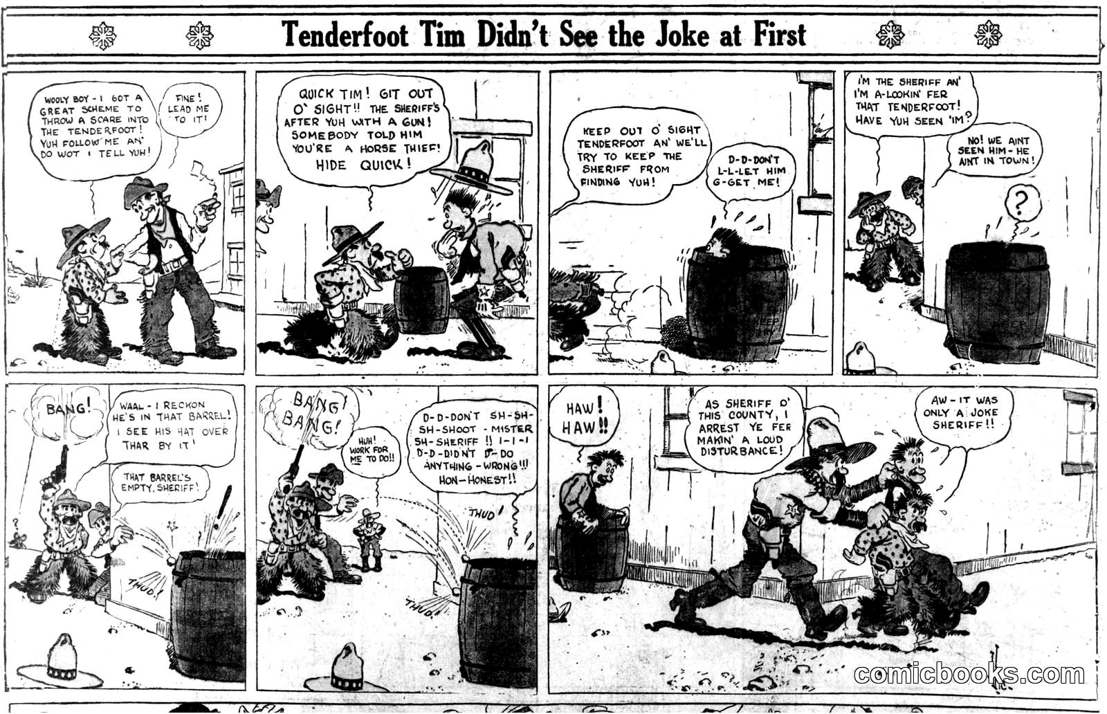 Tenderfoot Tim Didn't See the Joke at First