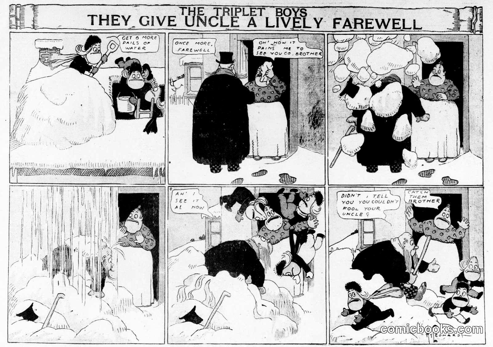 The Triplet Boys Give Uncle a Lively Farewell