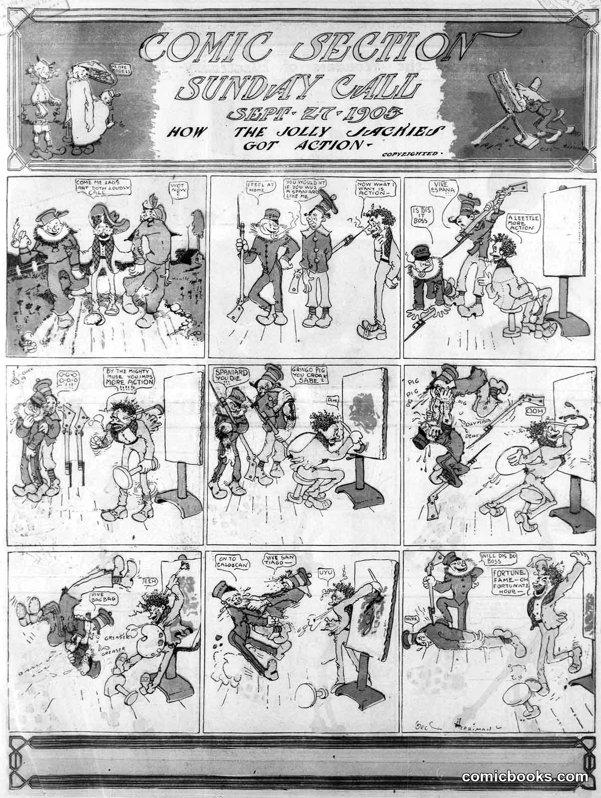 Comic Section: Sunday Call — 'How the Jolly Jackies Got Action'