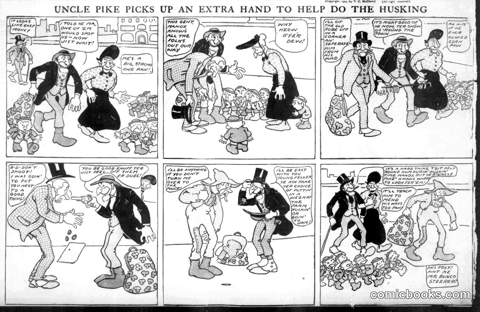 Uncle Pike Picks Up an Extra Hand to Help Do the Husking