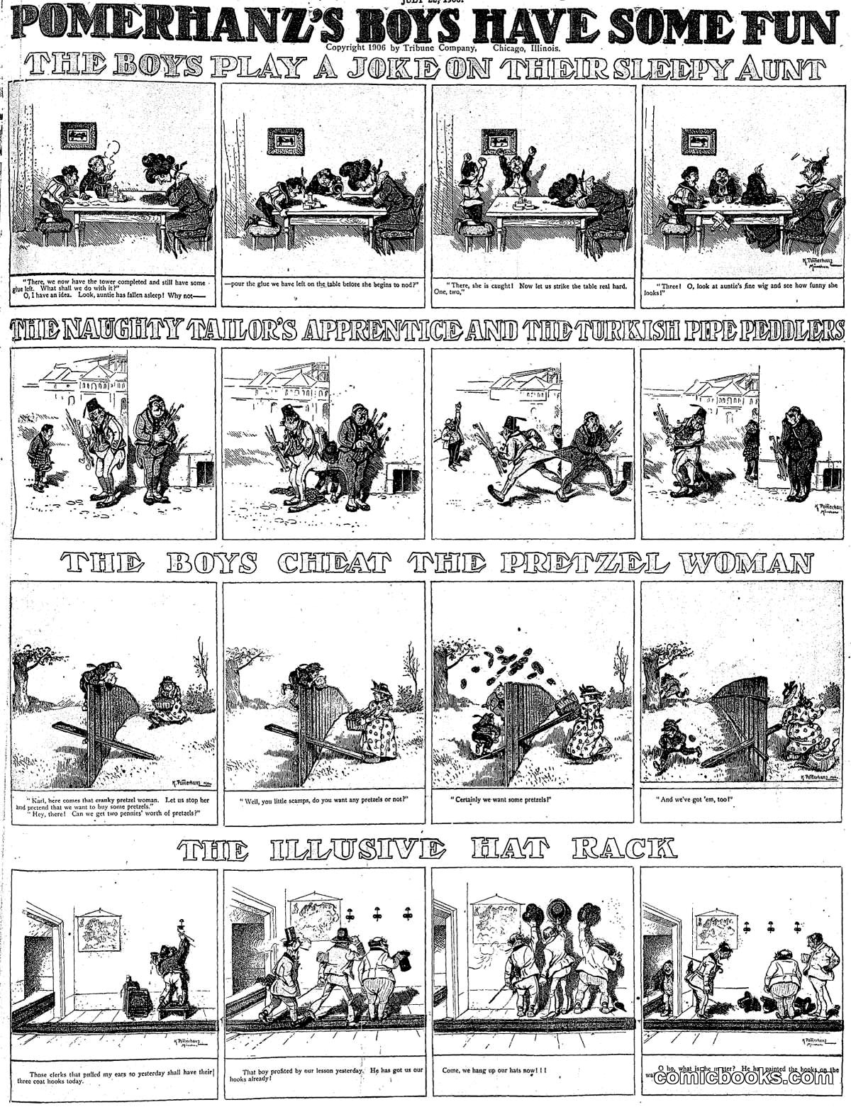 Pomerhantz's Boys: Sunday Comic Strip Pages