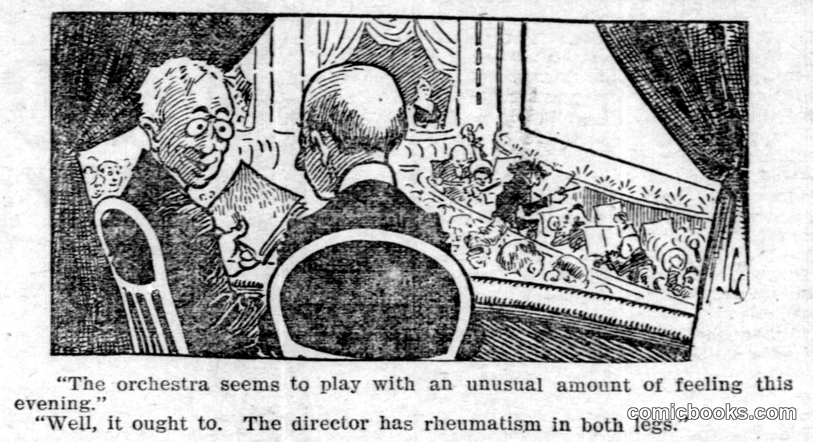 Comic Strip Panel: Orchestra Performance