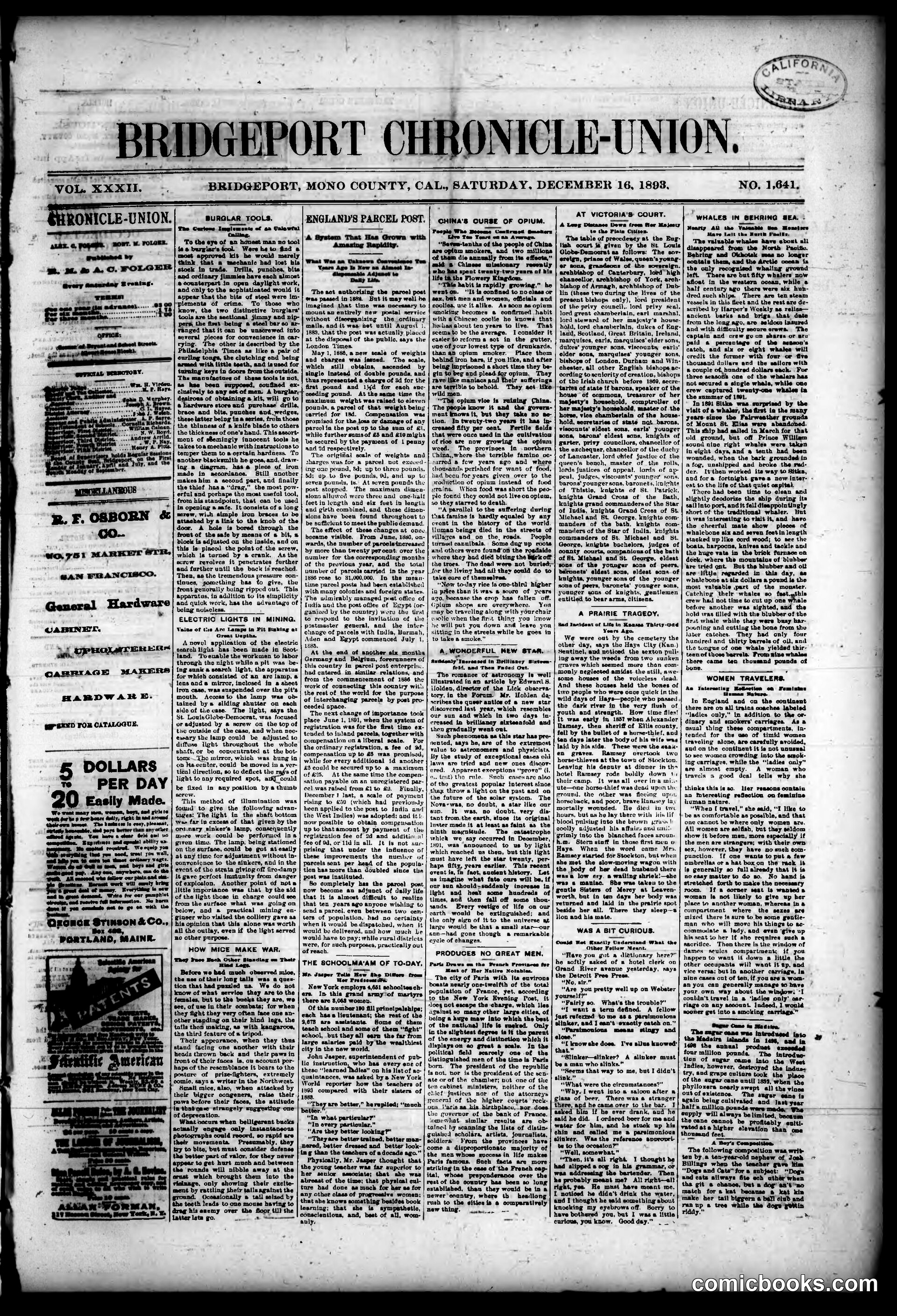 Bridgeport Chronicle-Union, December 16, 1893