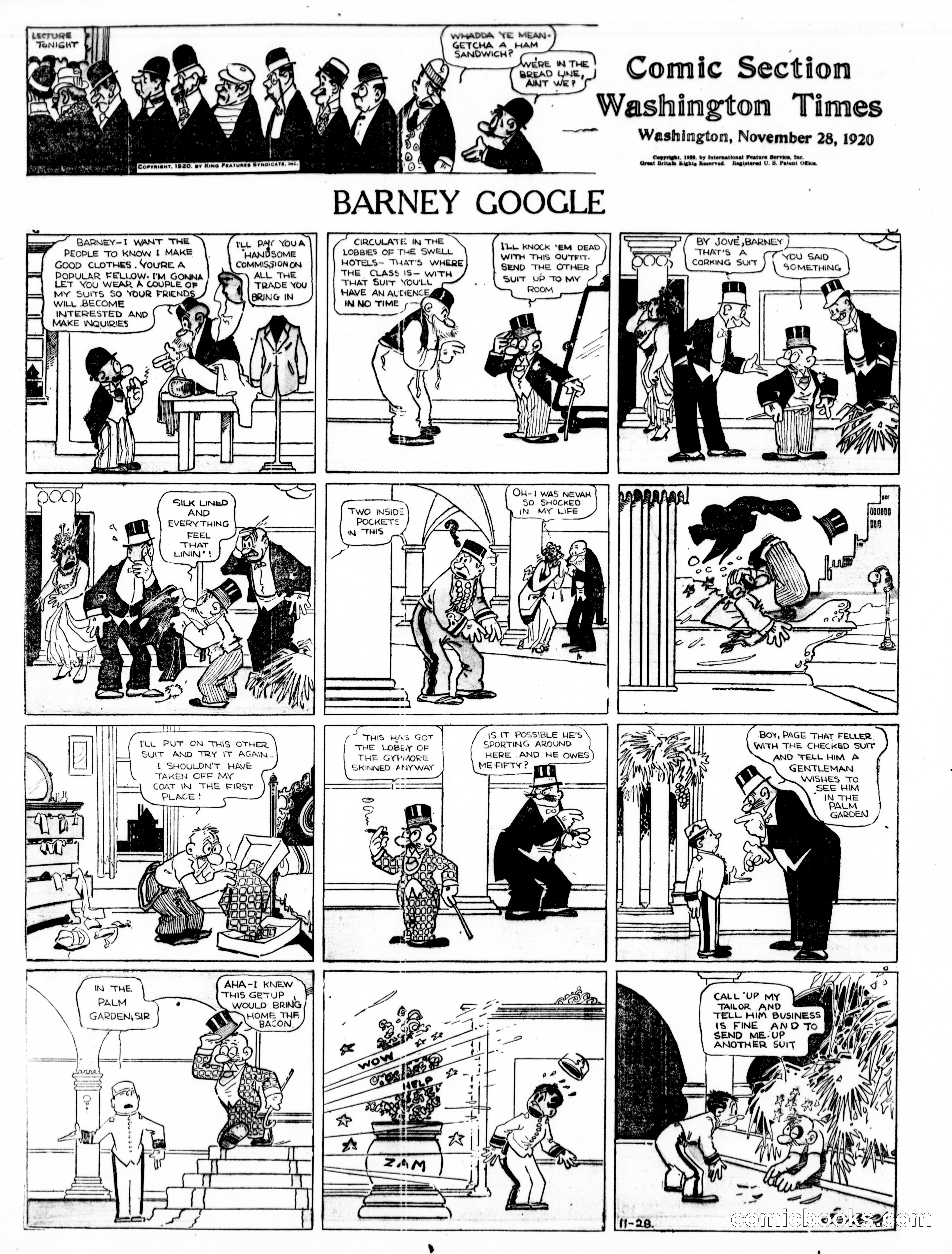 Barney Google — The Washington Times, November 28, 1920
