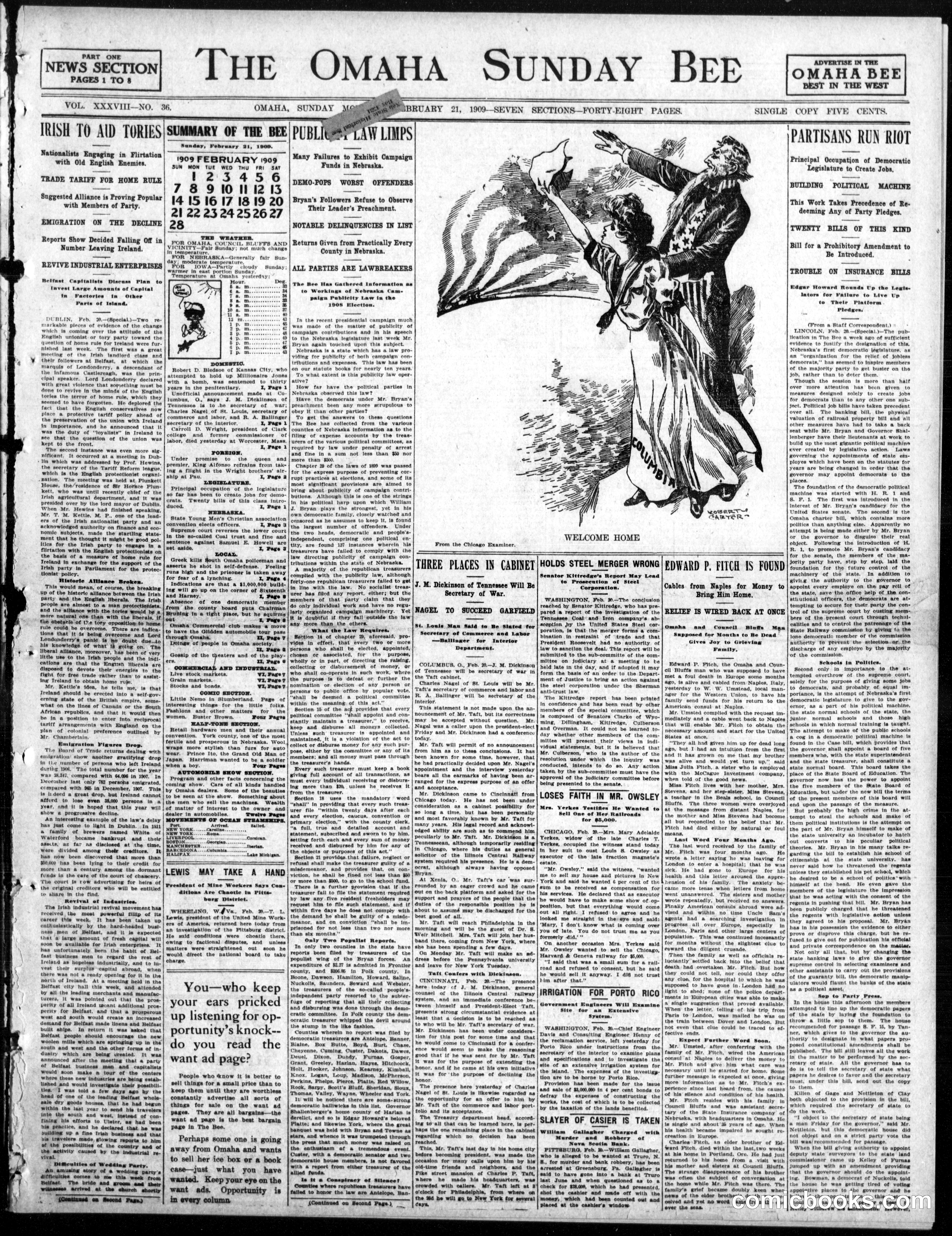 Buster Brown — Omaha Sunday Bee, February 21, 1909