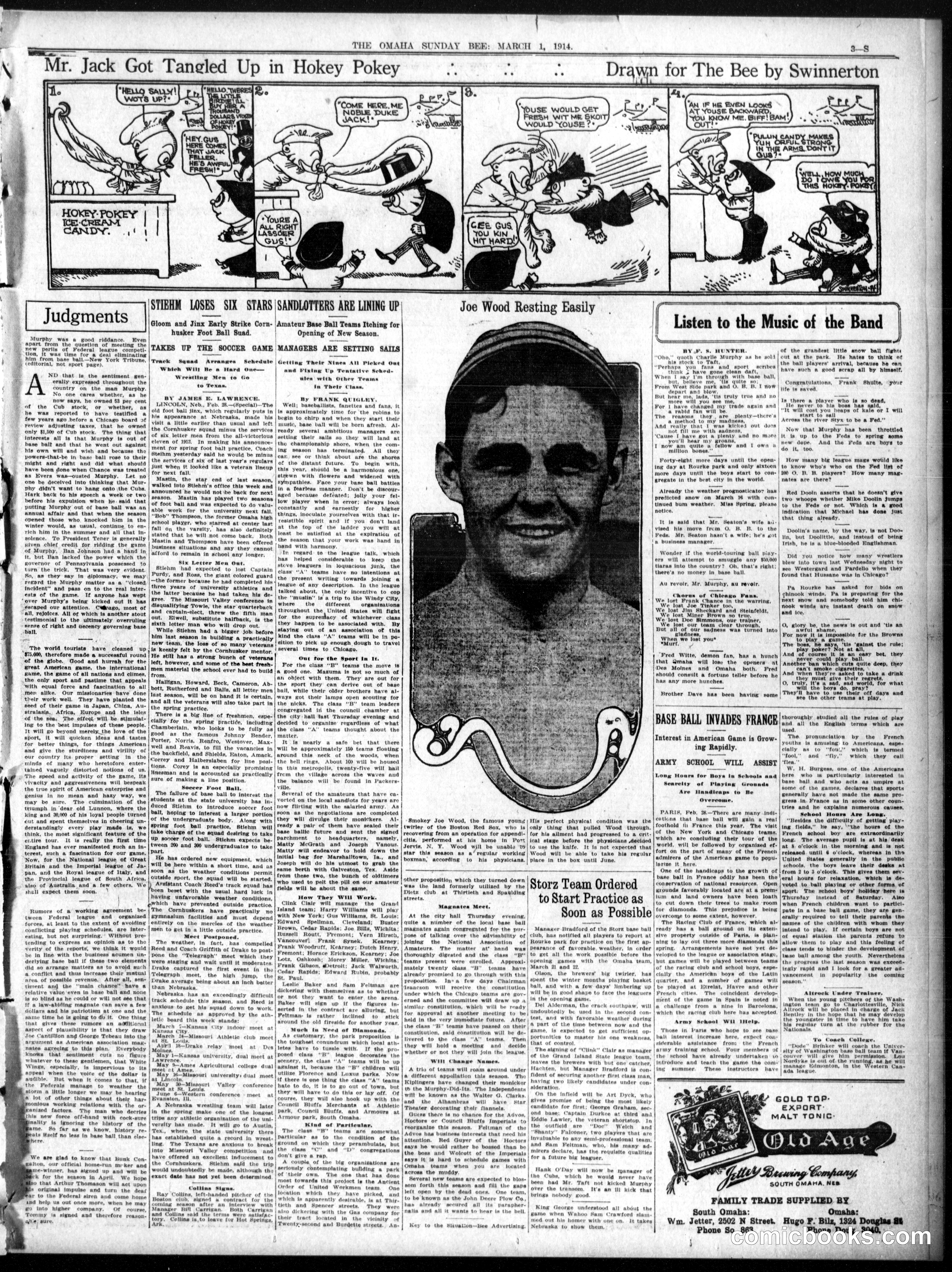Mr. Jack Got Tangled Up in Hokey Pokey — Omaha Sunday Bee, March 1, 1914
