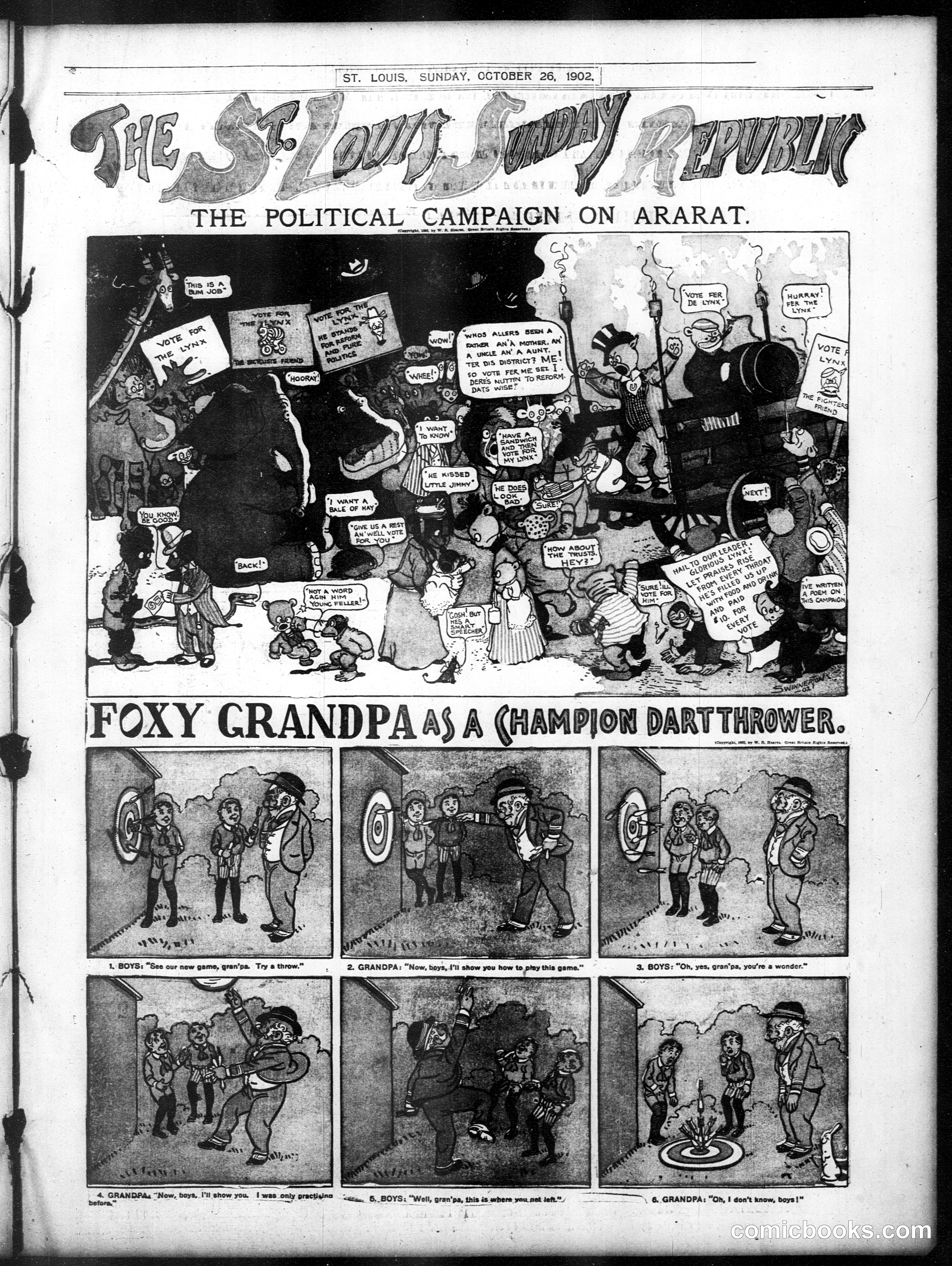 Foxy Grandpa: A Champion Dart Thrower