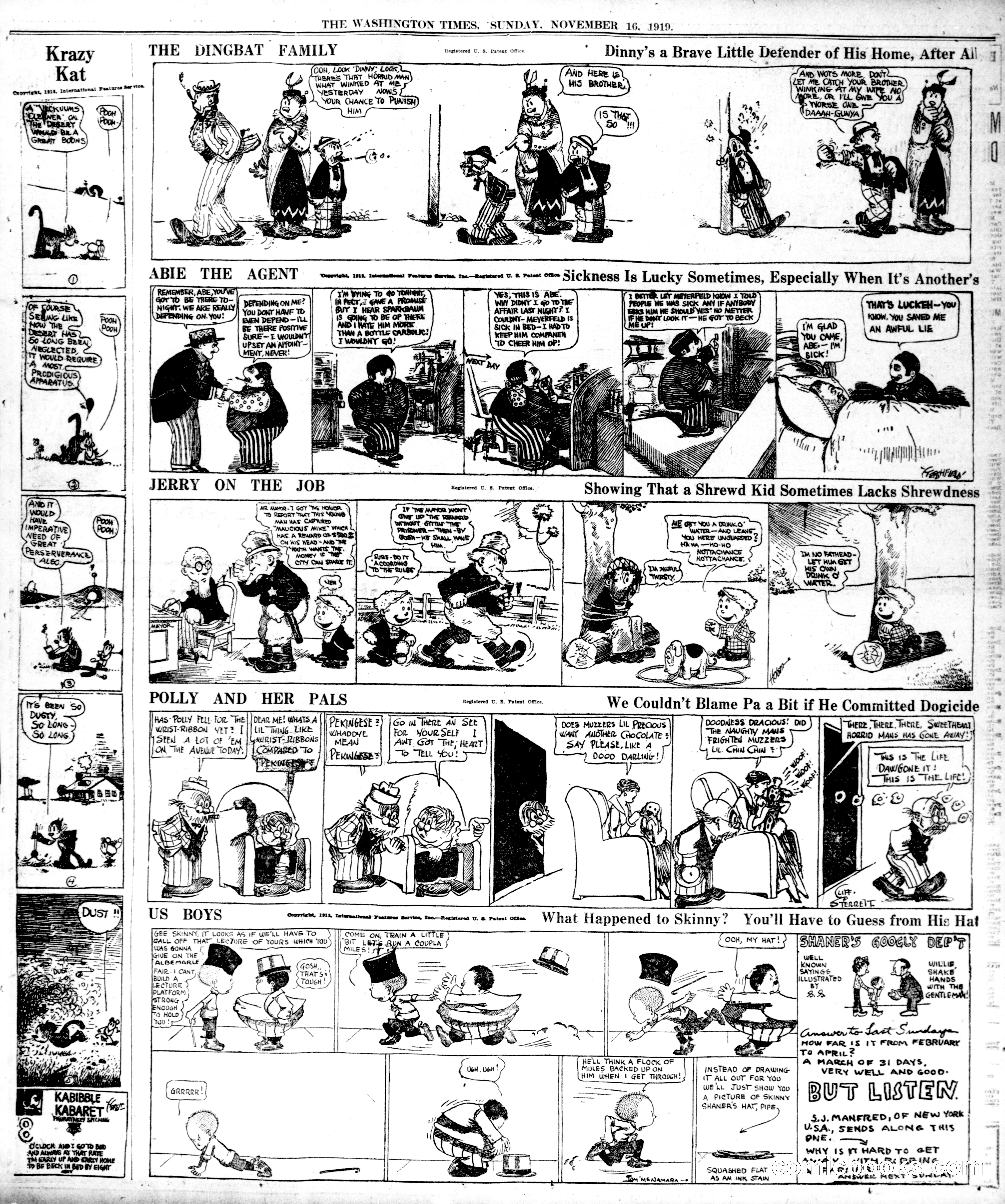 Krazy Kat — The Washington Times, November 16, 1919