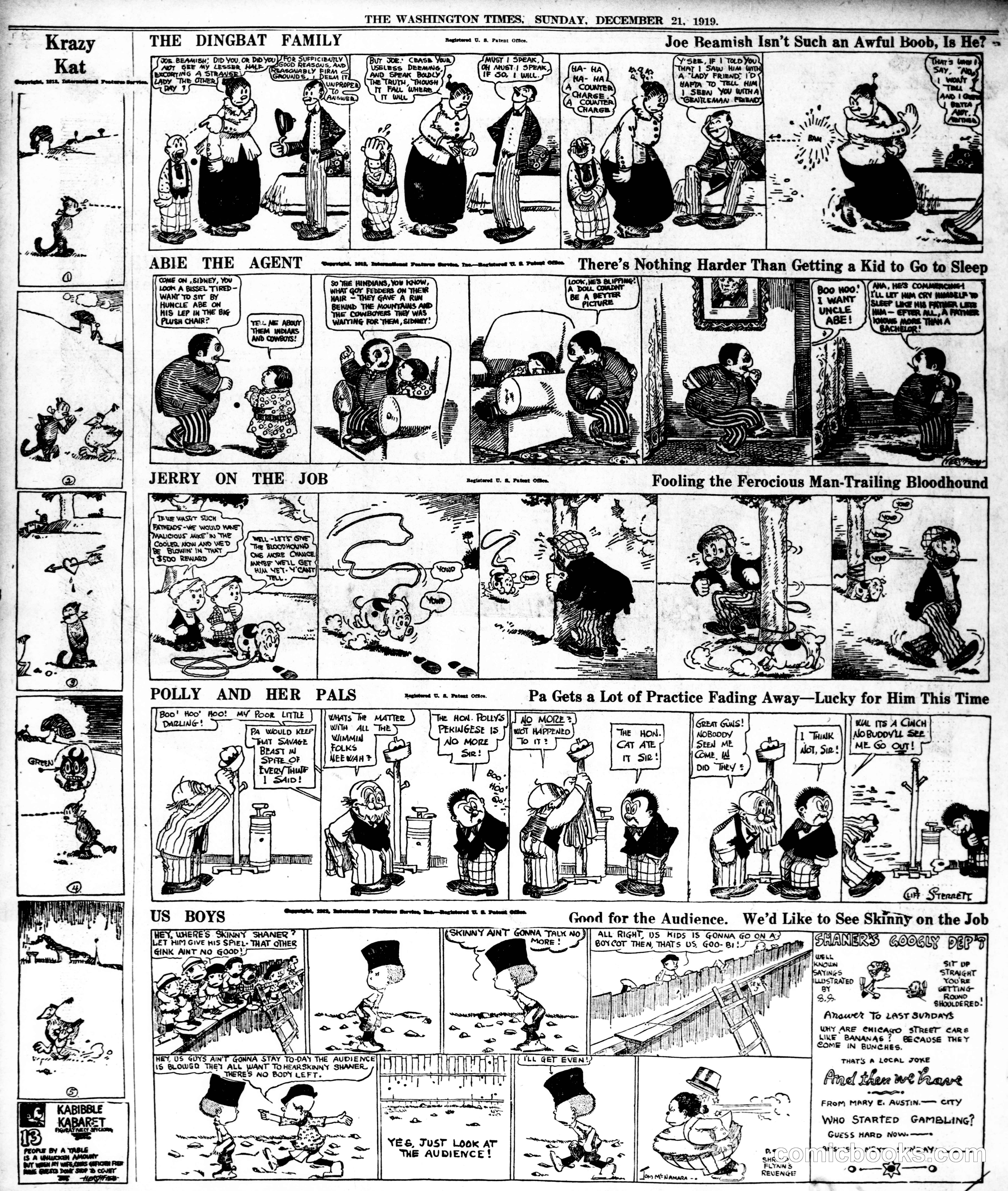 Krazy Kat — The Washington Times, December 21, 1919