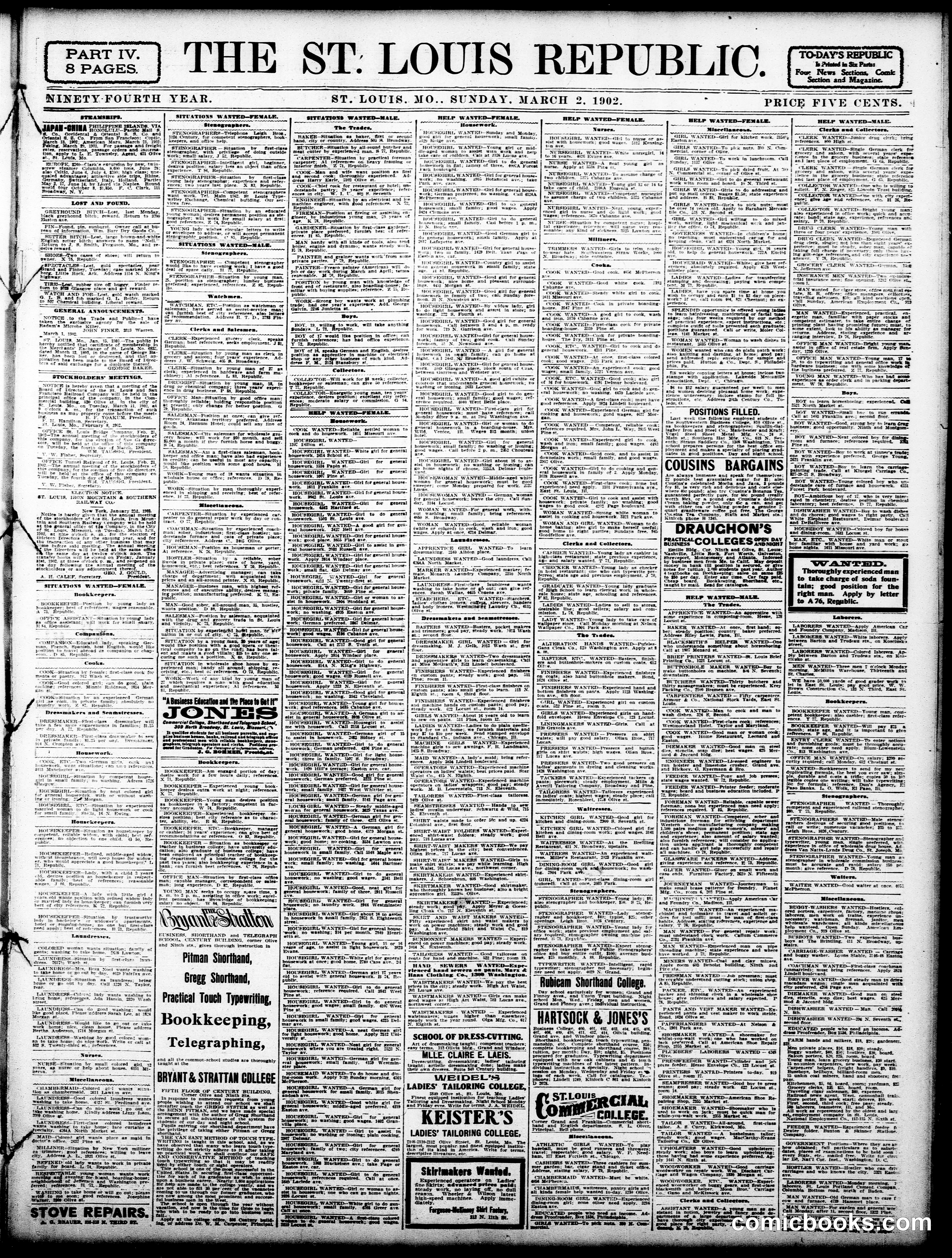 Sunday Comic Section — St. Louis Republic