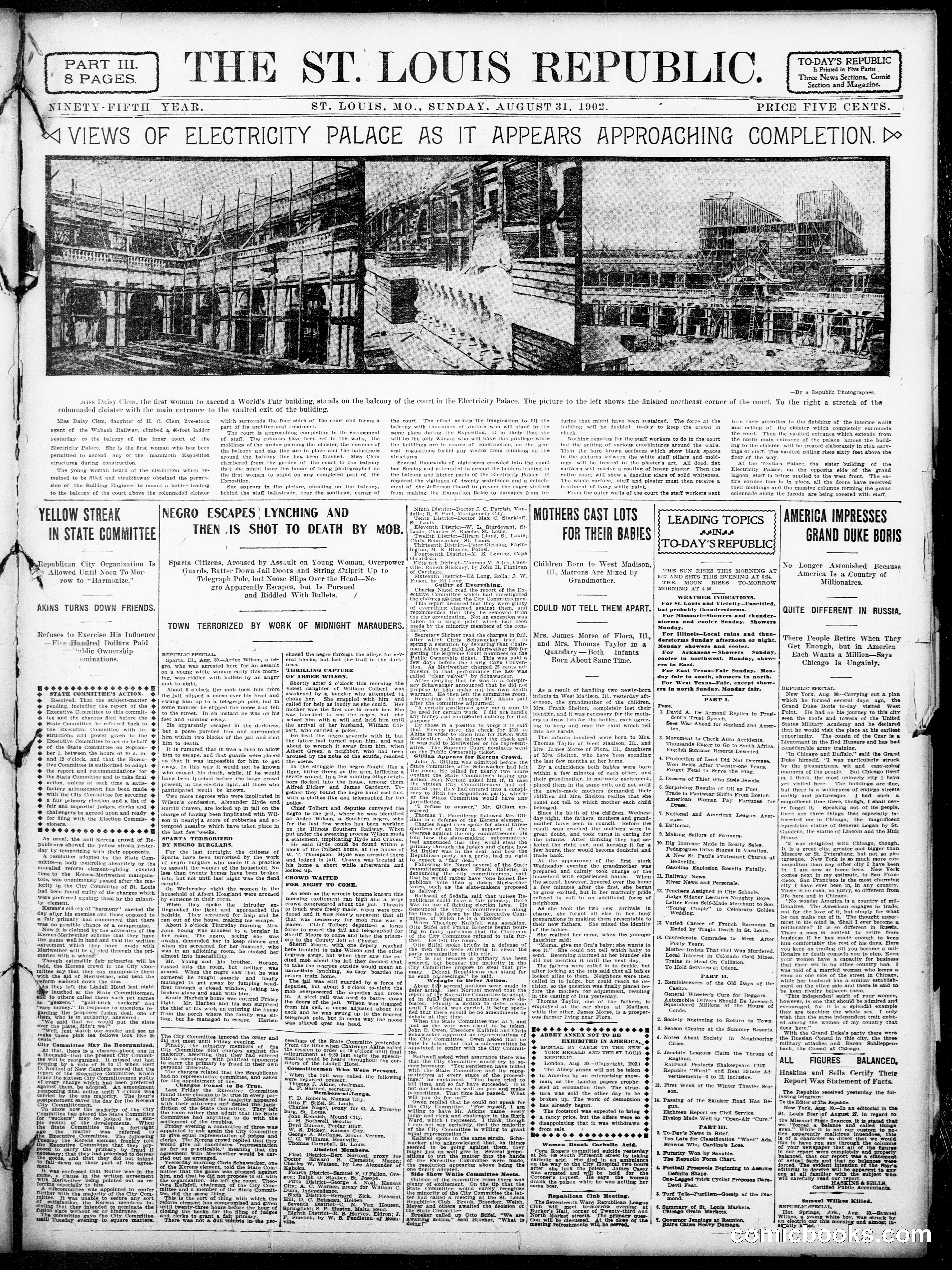 Sunday Newspaper Comic Section