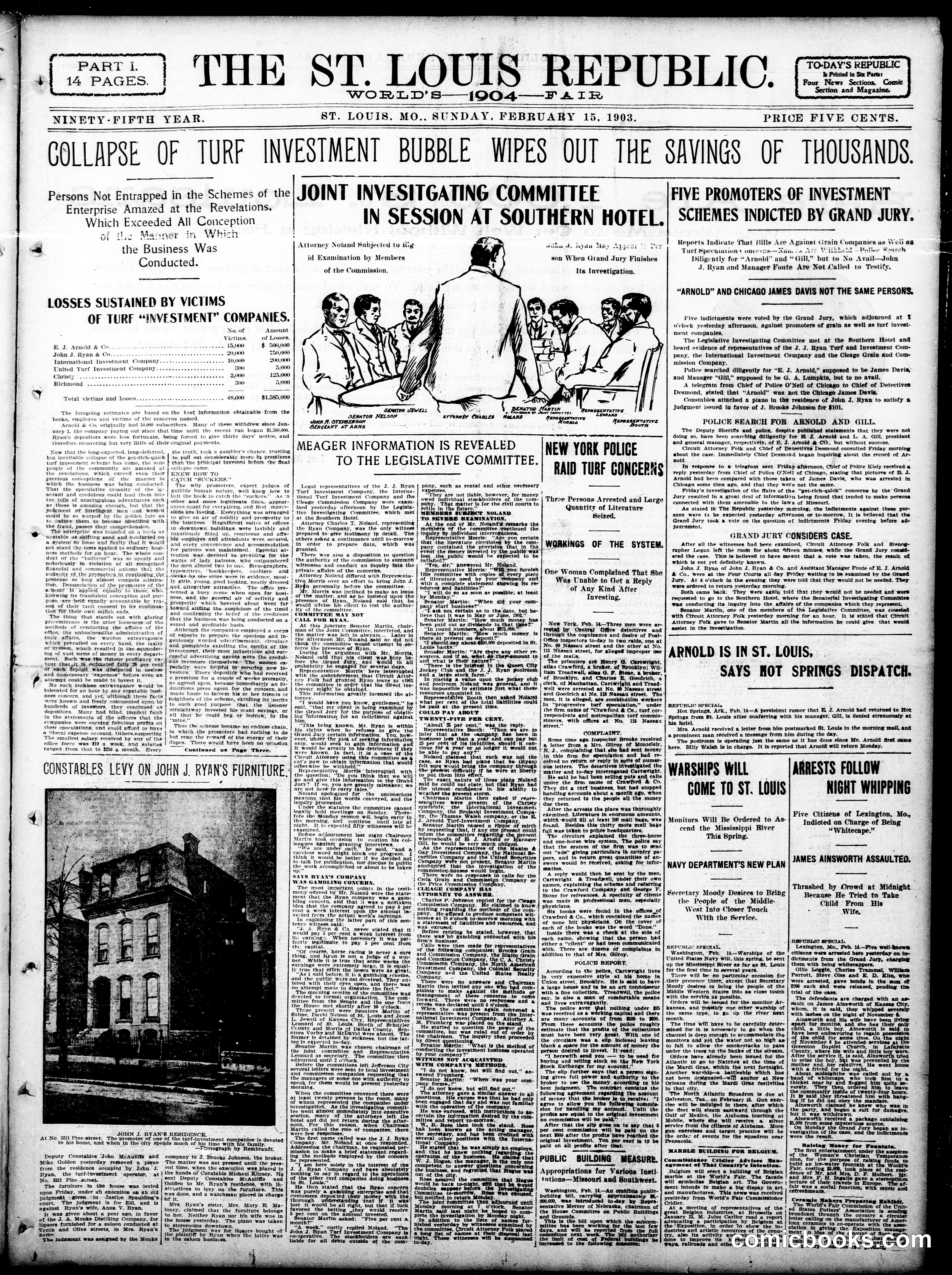 Sunday Newspaper Comic Section