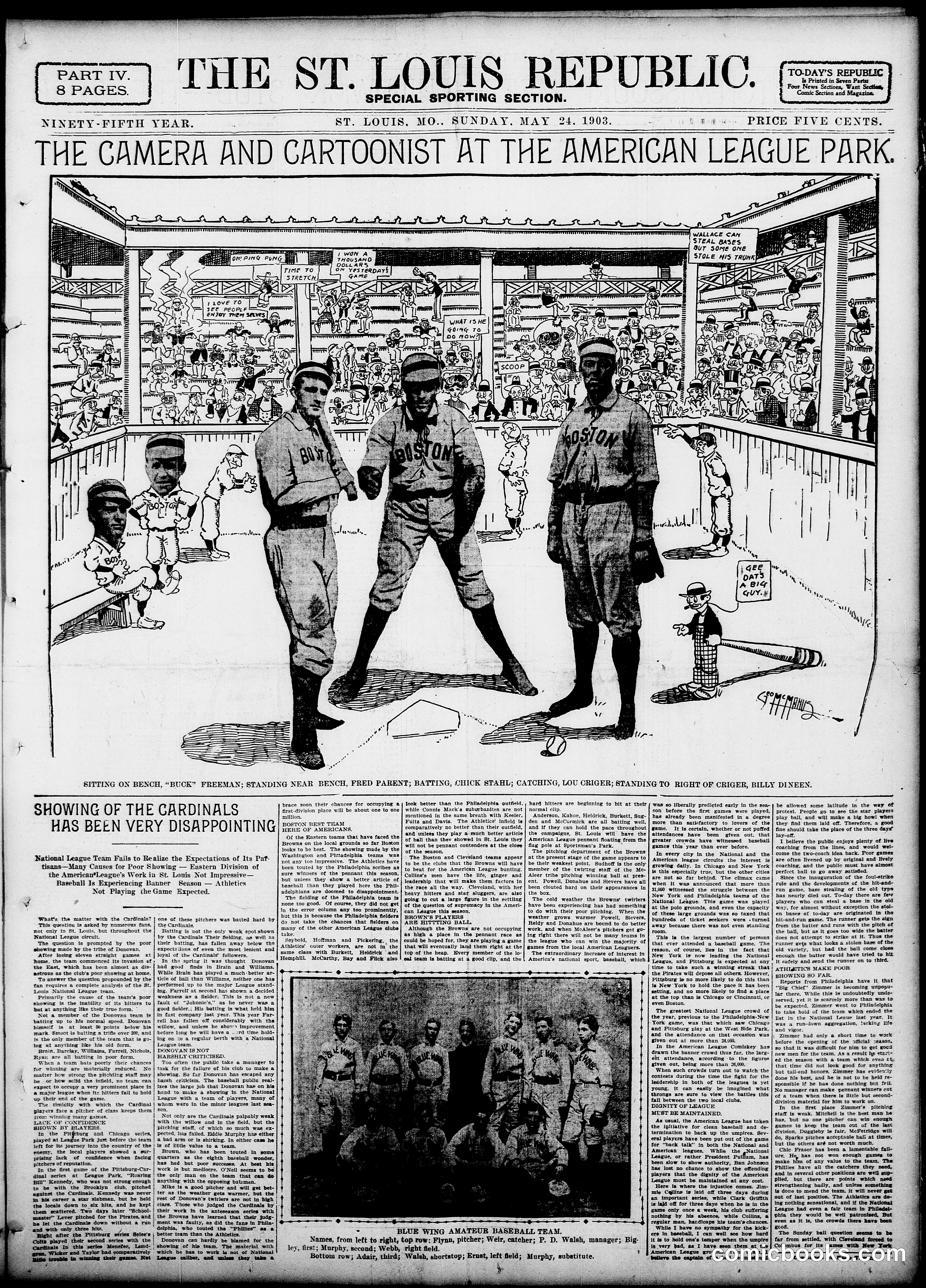 The Camera and Cartoonist at the American League Park