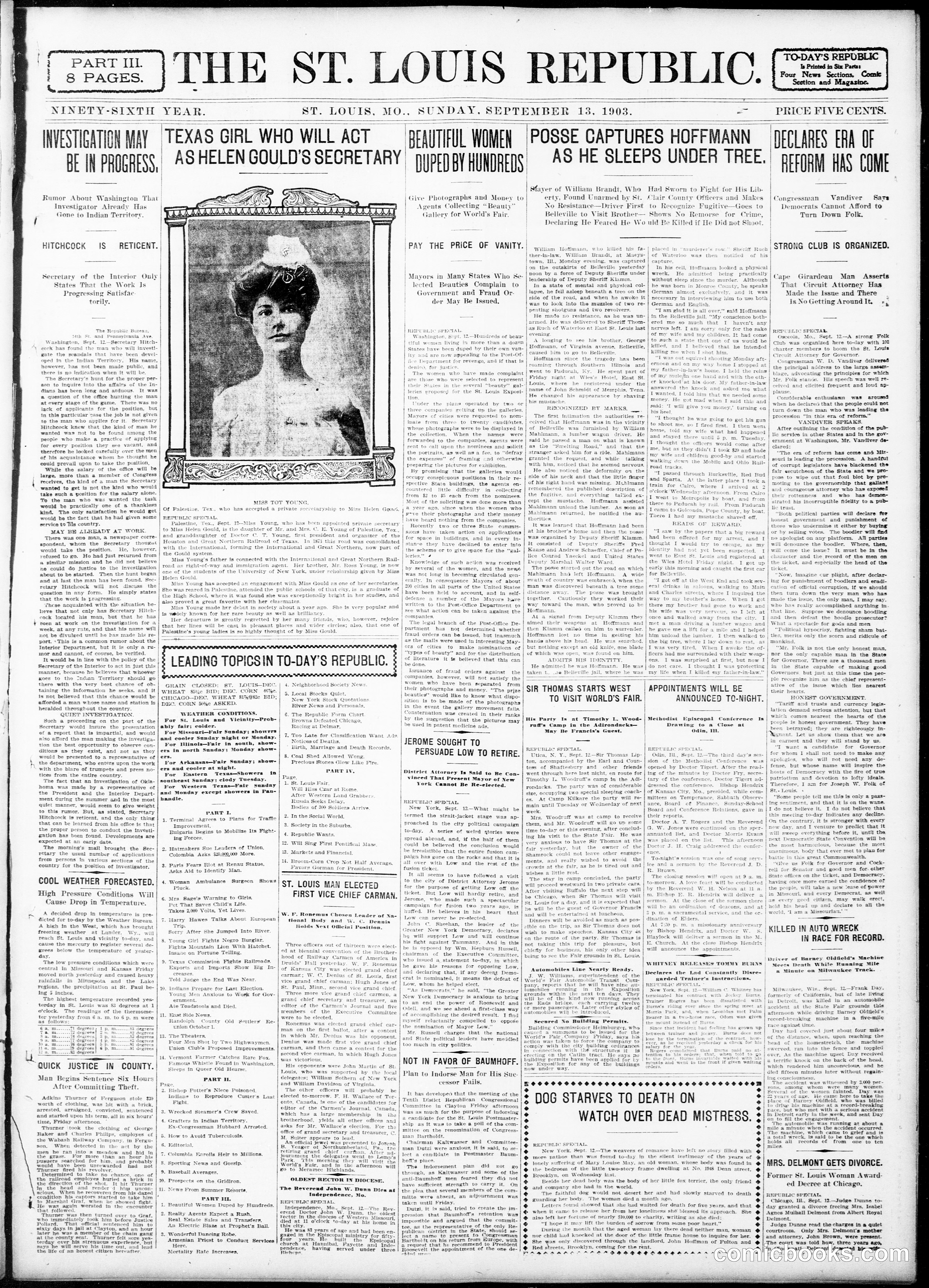 The Sunday Newspaper Comic Section