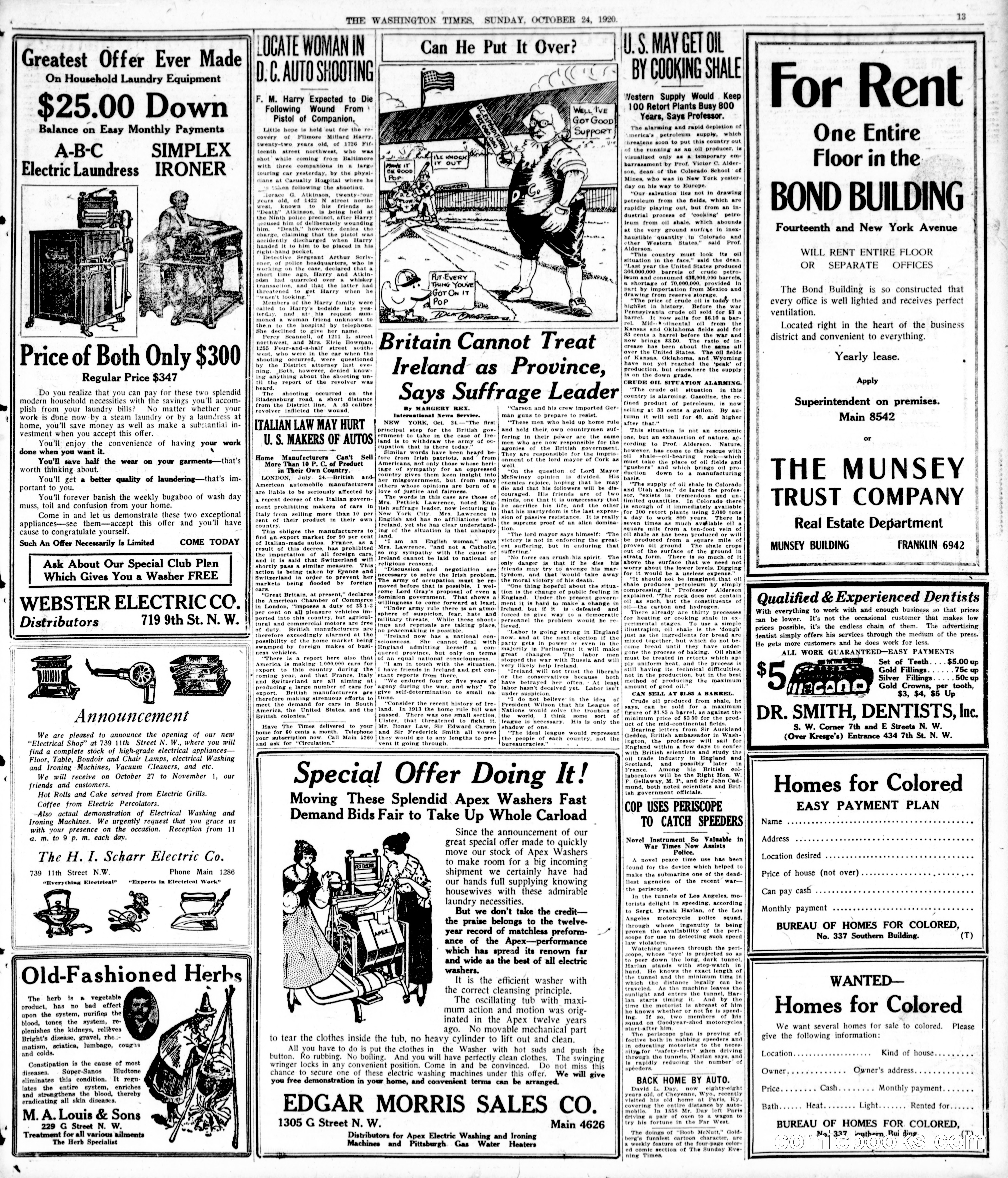Sunday Newspaper Comic Section