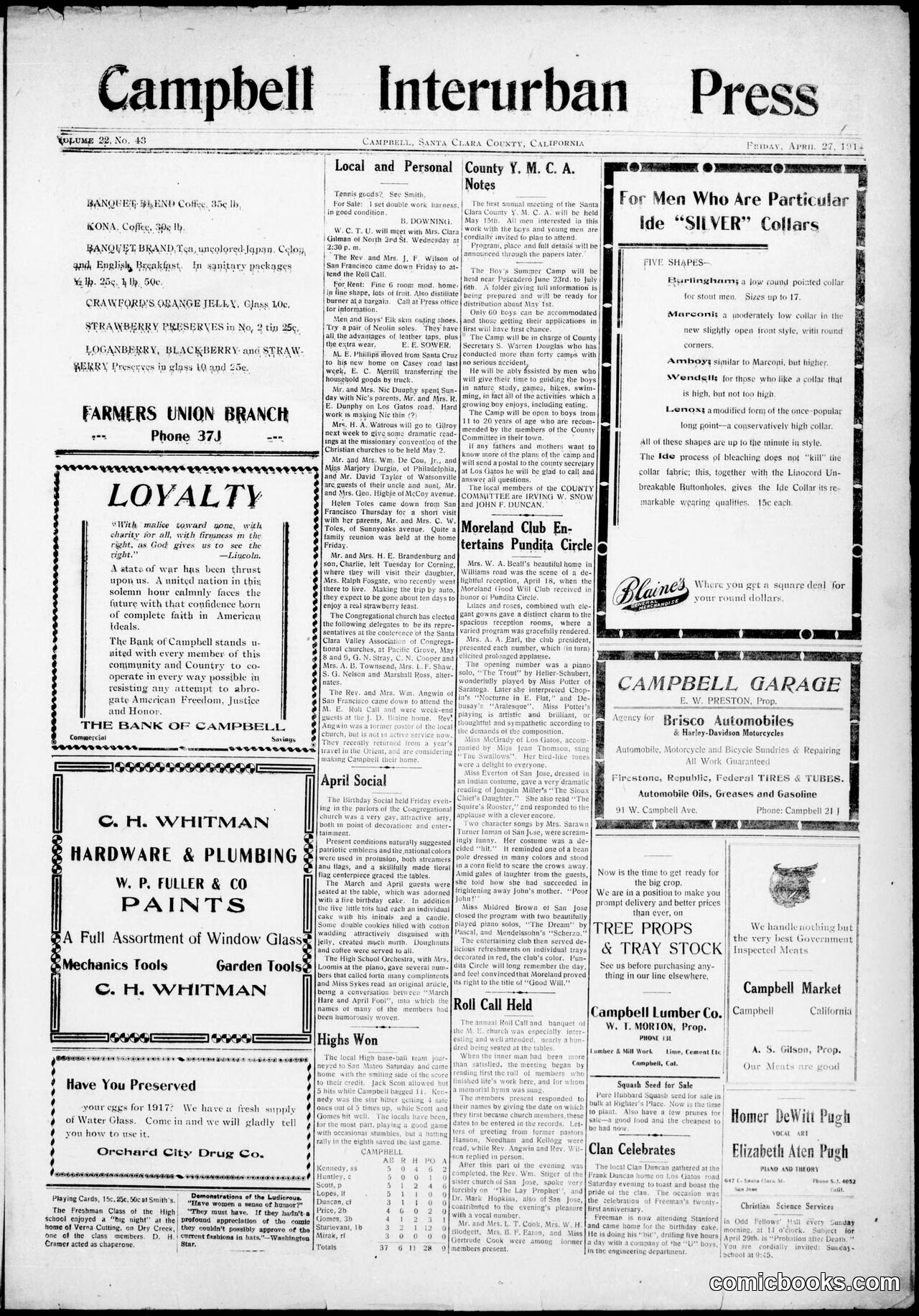 Campbell Interurban Press, April 27, 1917