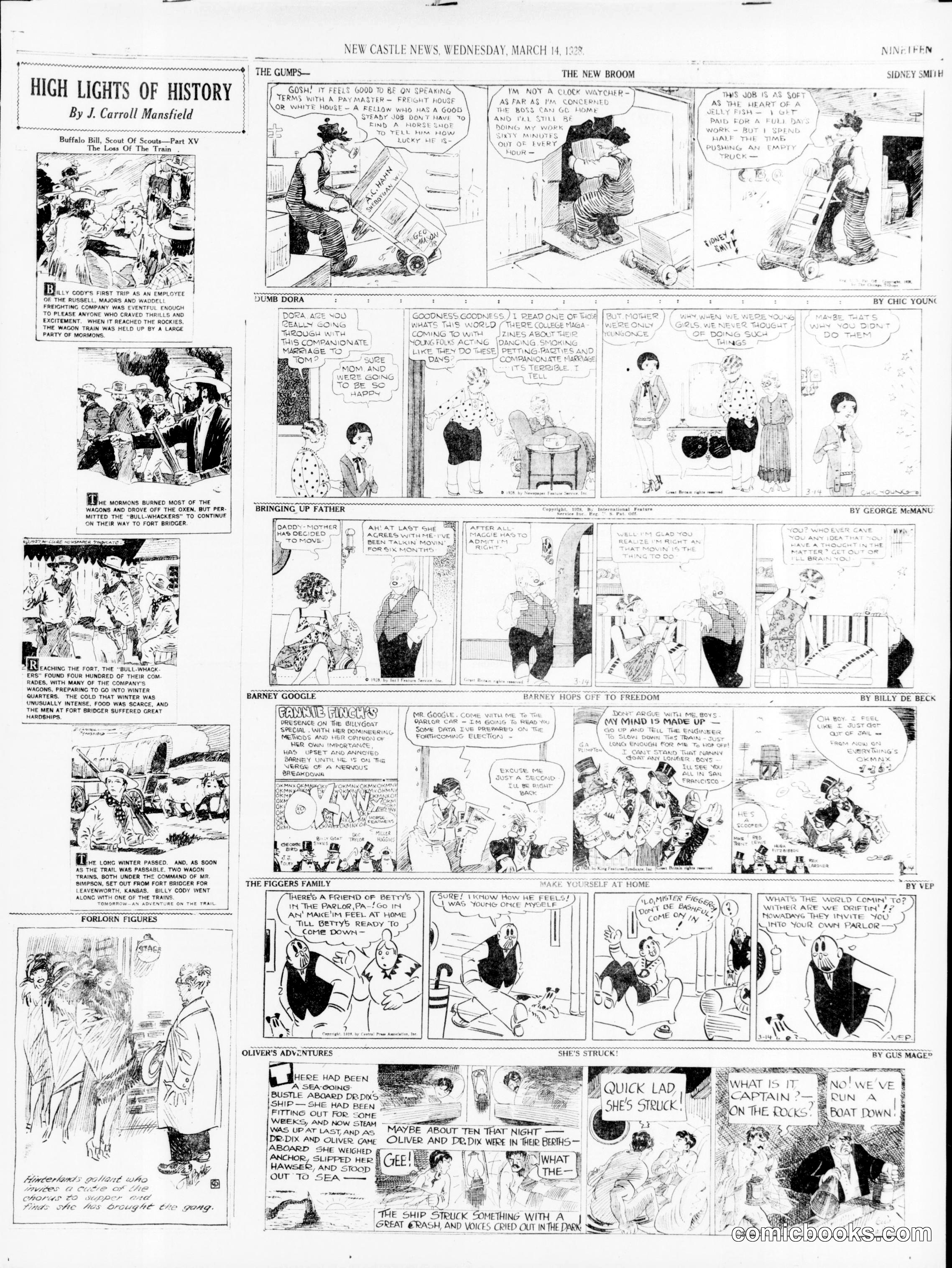 Sunday Comics Page, March 14, 1928
