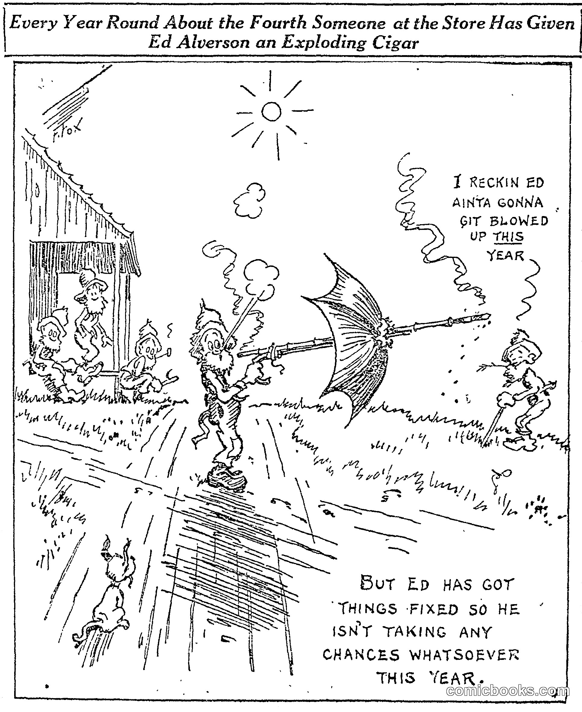 Exploding Cigar Comic