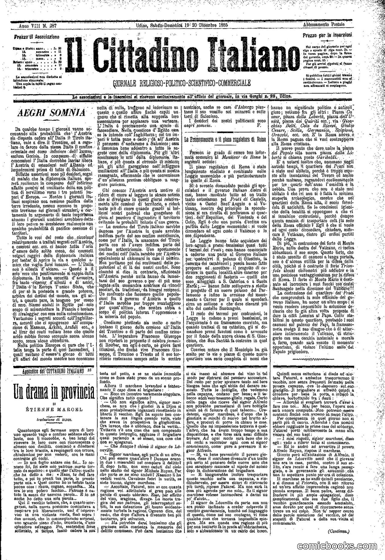 Il Cittadino Italiano, 1883